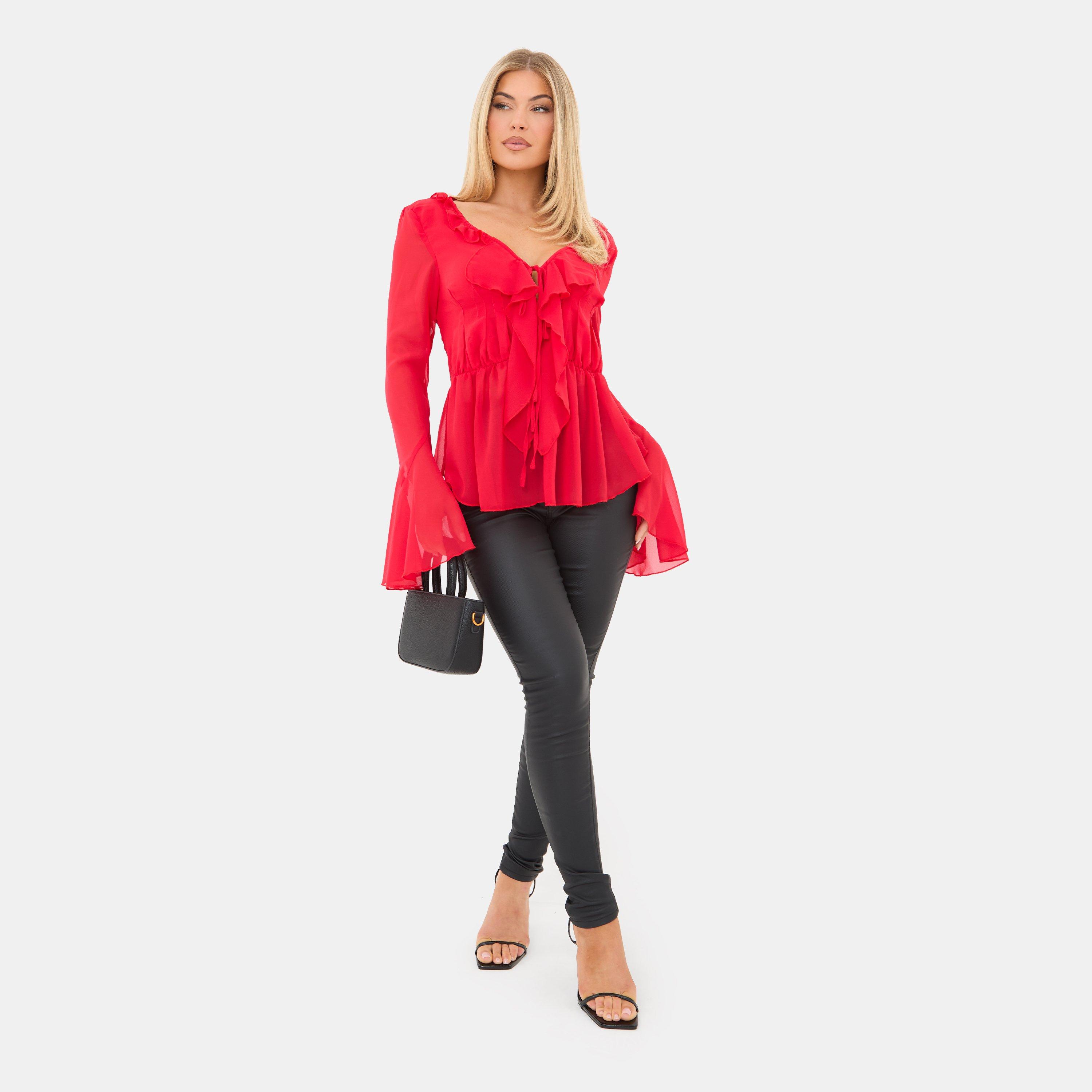 Red - I Saw It First - Ruffle Top - 4