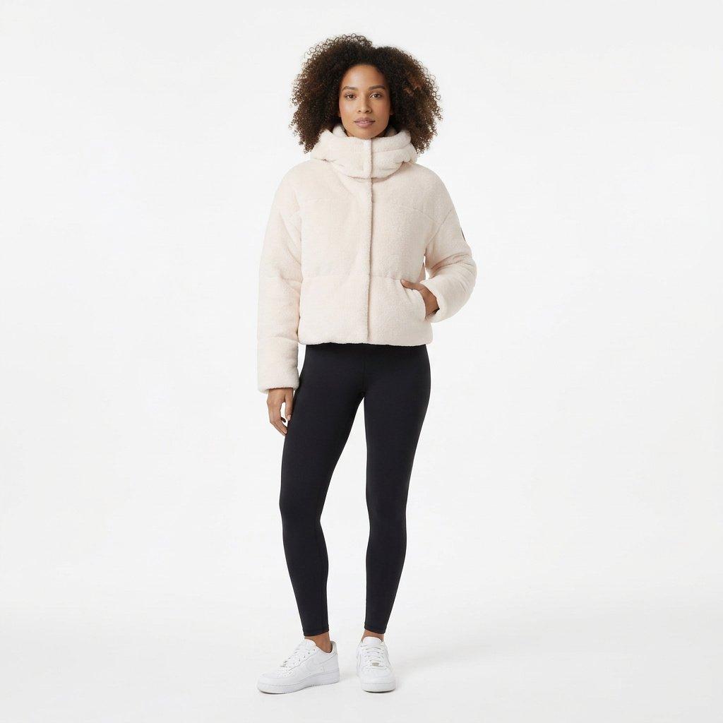 White - Arctic Army - Women's Quilted Water Resistant Short Puffer Jacket - 5