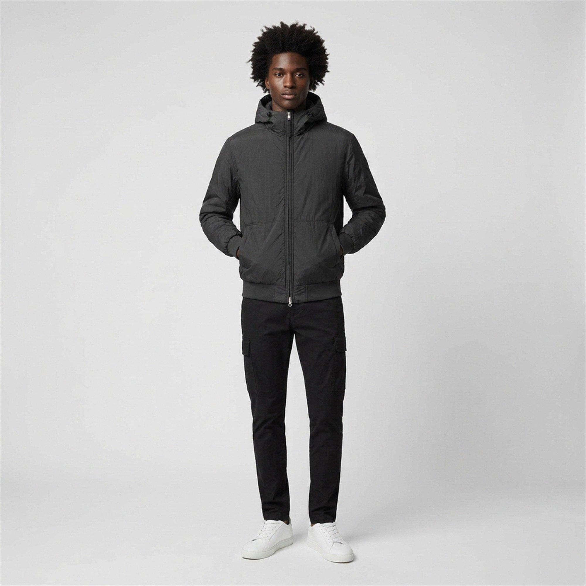 Charcoal - Arctic Army - Men's Lite Reflective Short Puffer Jacket - 7
