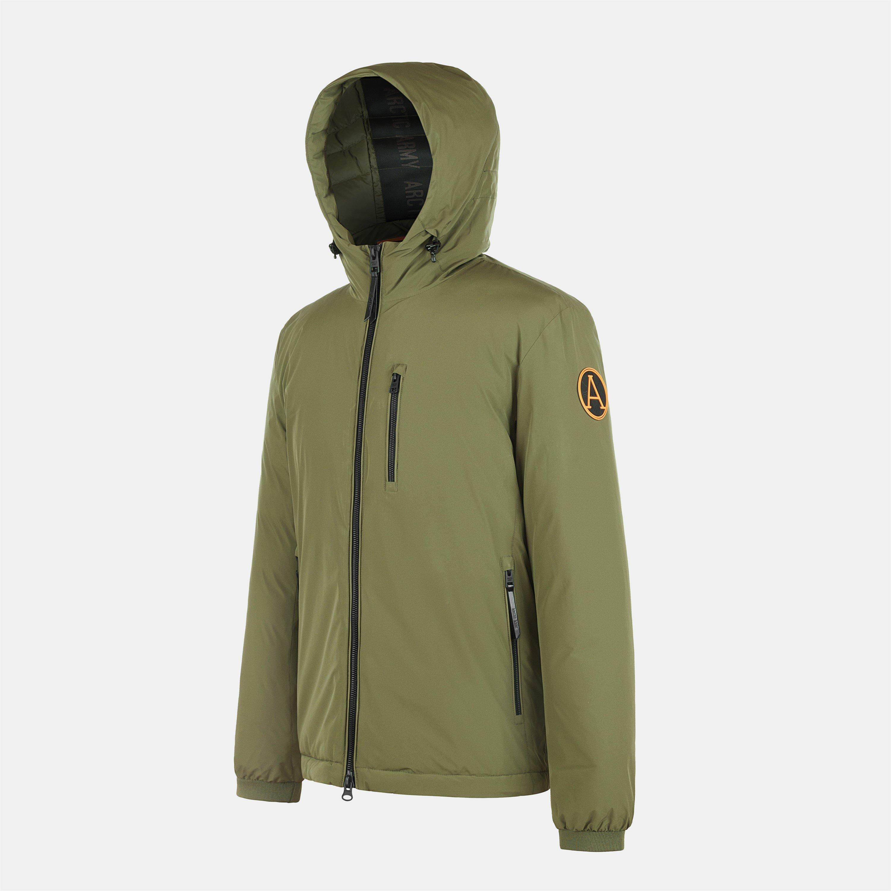 Caliste Green - Arctic Army - Men's Lite Reflective Short Puffer Jacket - 3