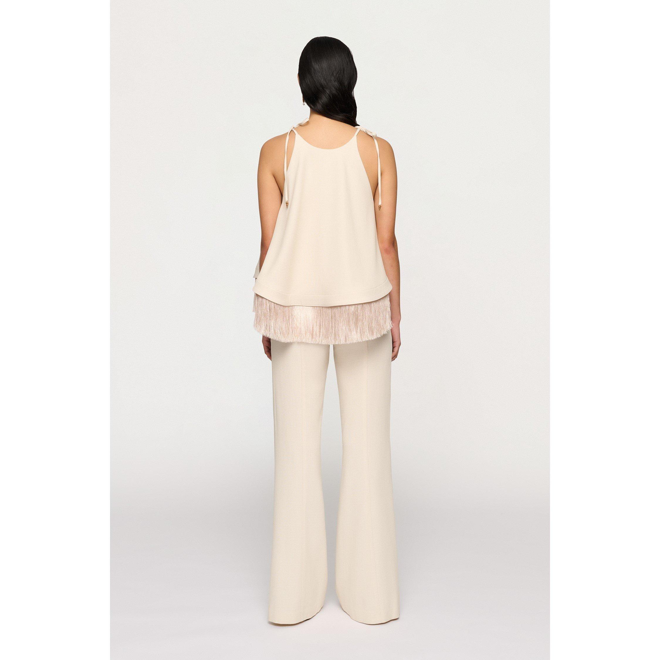 Parchment - Clea - Women's Bibi Fringe Dipped Hem Top - 2