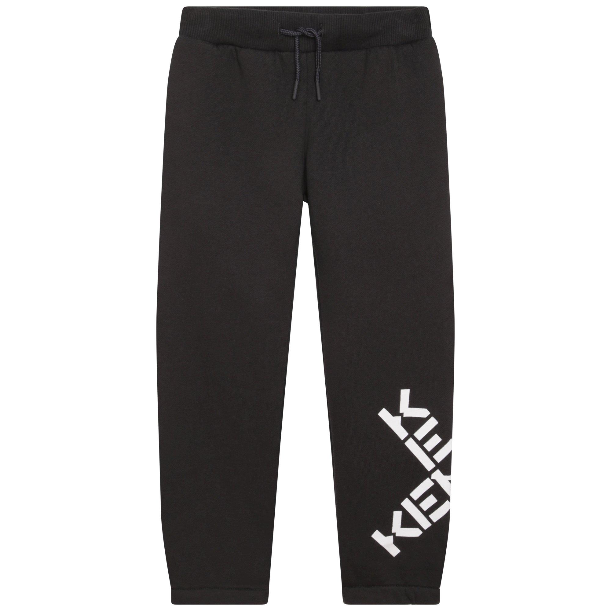 Dark Grey - Kenzo - Kids' Logo Closed Hem Jersey Joggers - 1