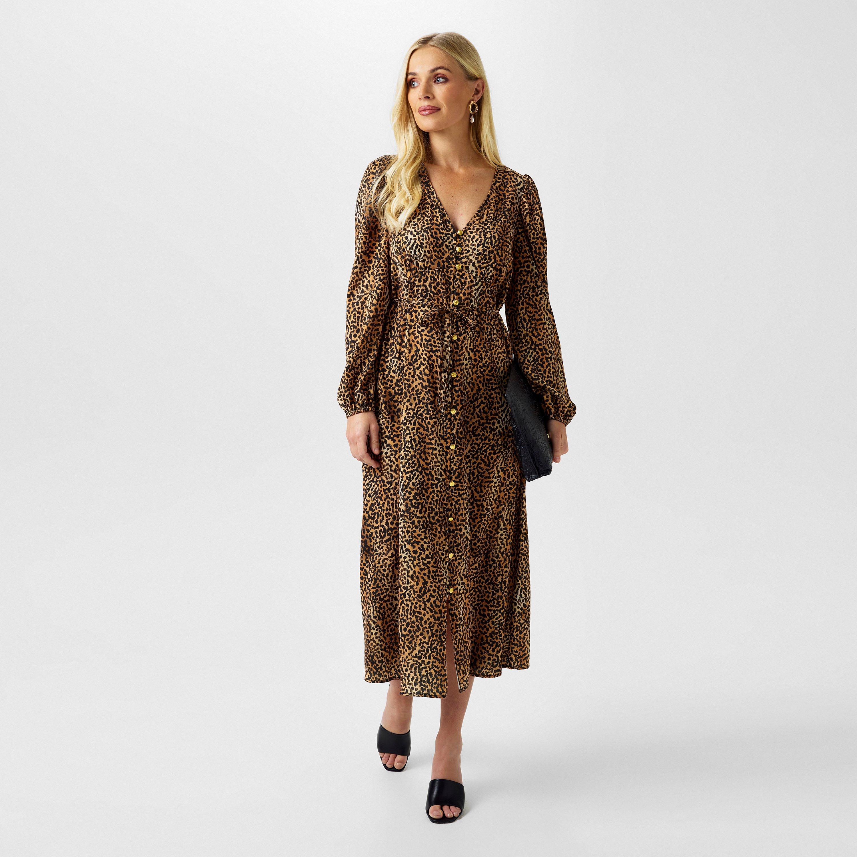 Biba Women's Button Through Dress - Mini Cheetah - 12 (M)