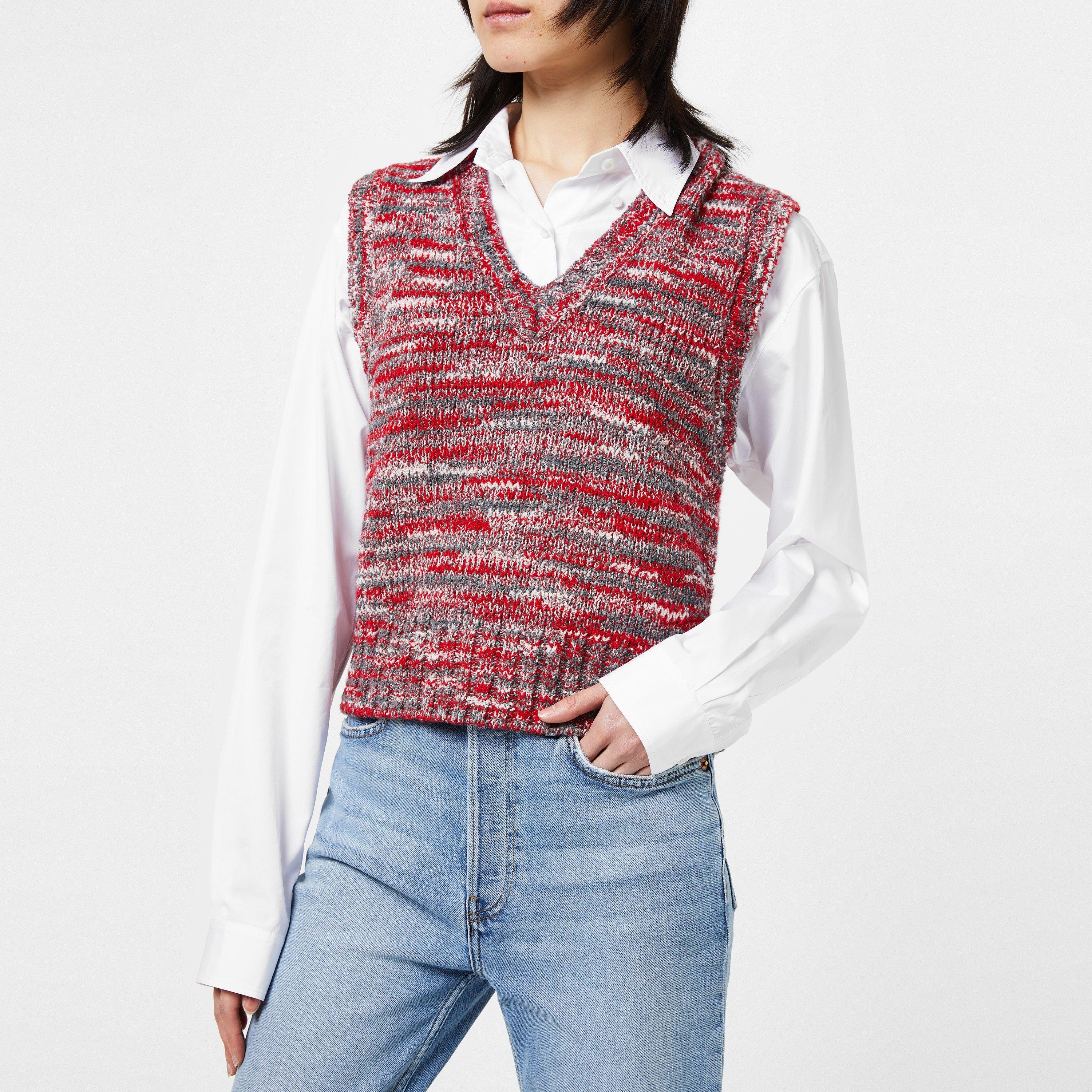 Red Multi - Redone - 60s Sweater Vest - 4