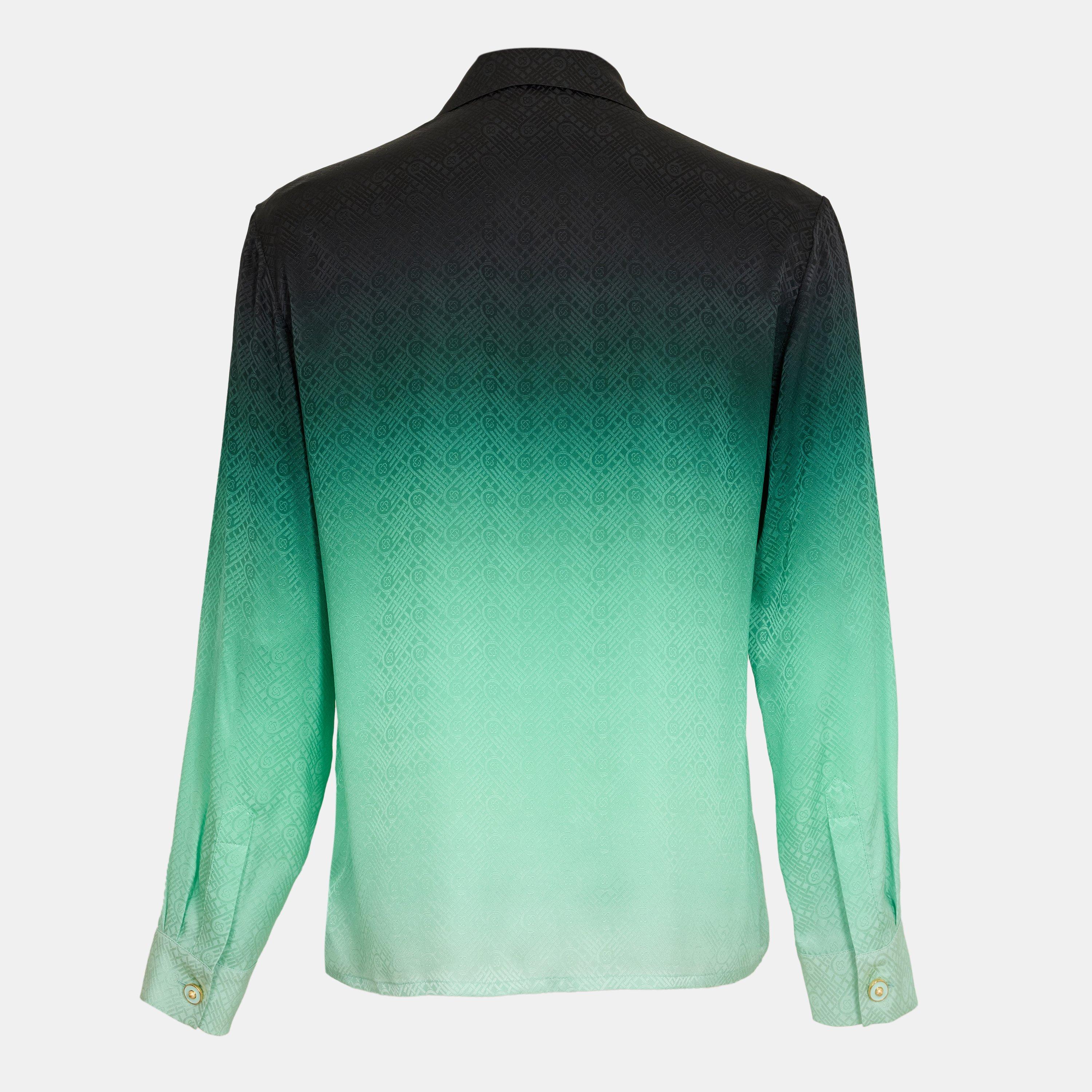 Black/Green - Casablanca - Men's Casa Mono Long-Sleeve Bowling Shirt - 2