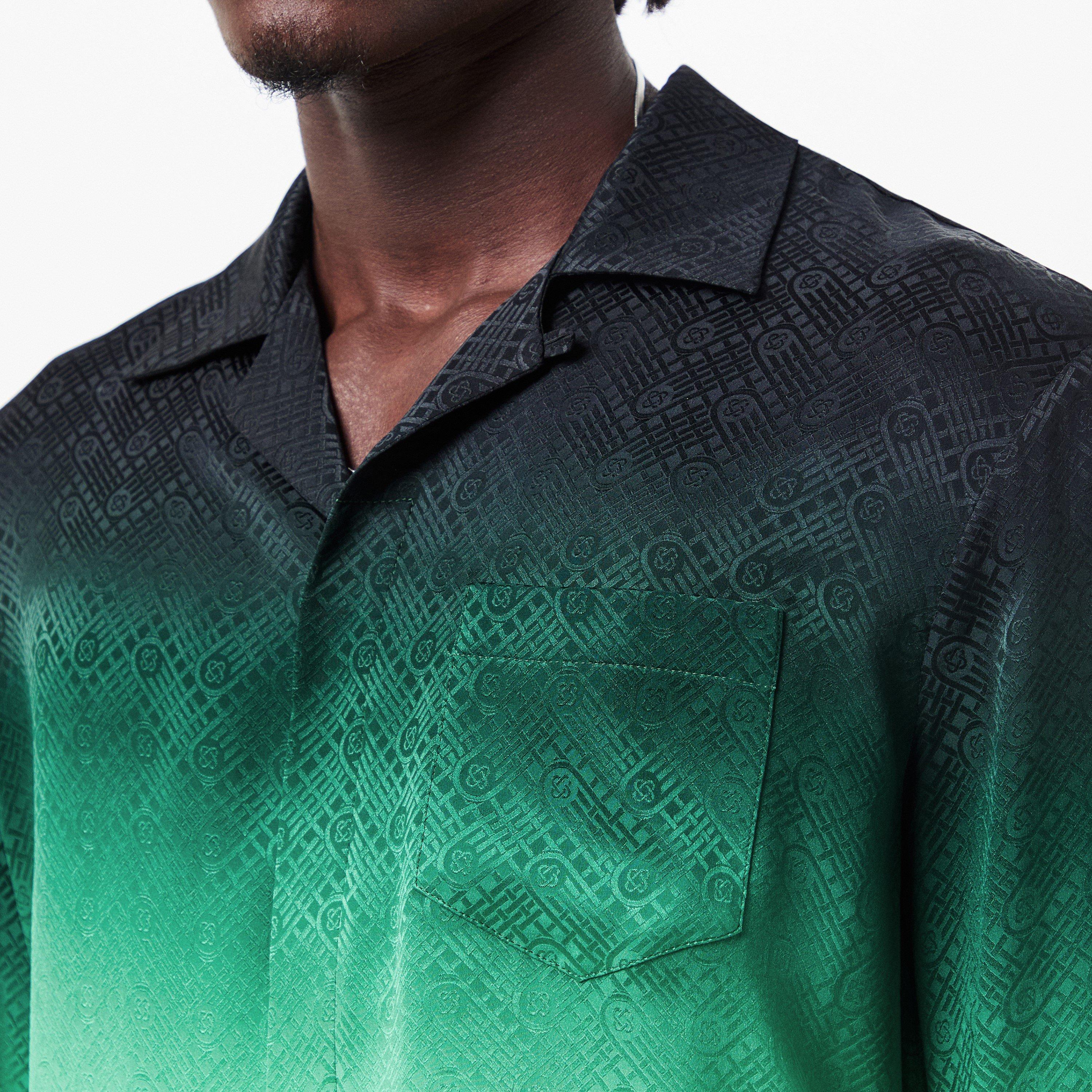 Black/Green - Casablanca - Men's Casa Mono Long-Sleeve Bowling Shirt - 5