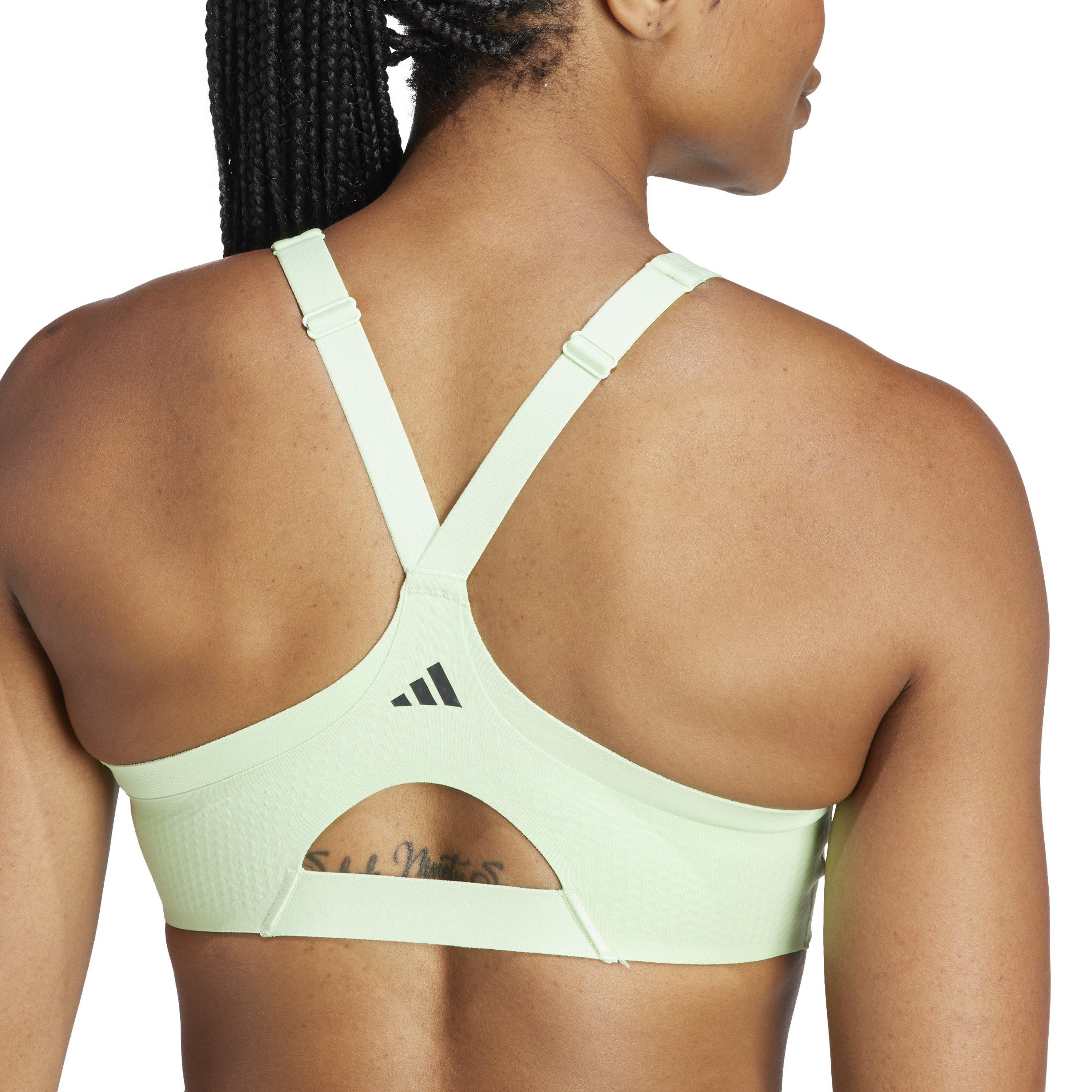 Grøn - adidas - Tlrdim Lux Zip High Impact Sports Bra Womens - 6