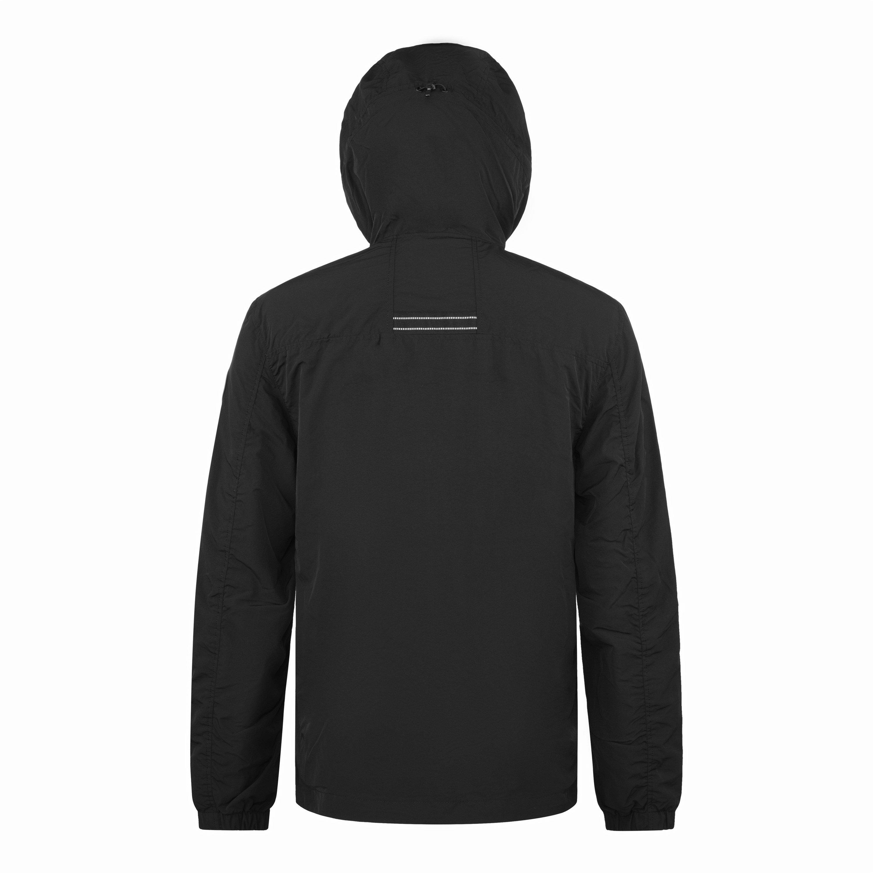 Black - Arctic Army - Men's Lofotn Weather Resistant Hooded Long Sleeve Windbreaker - 2