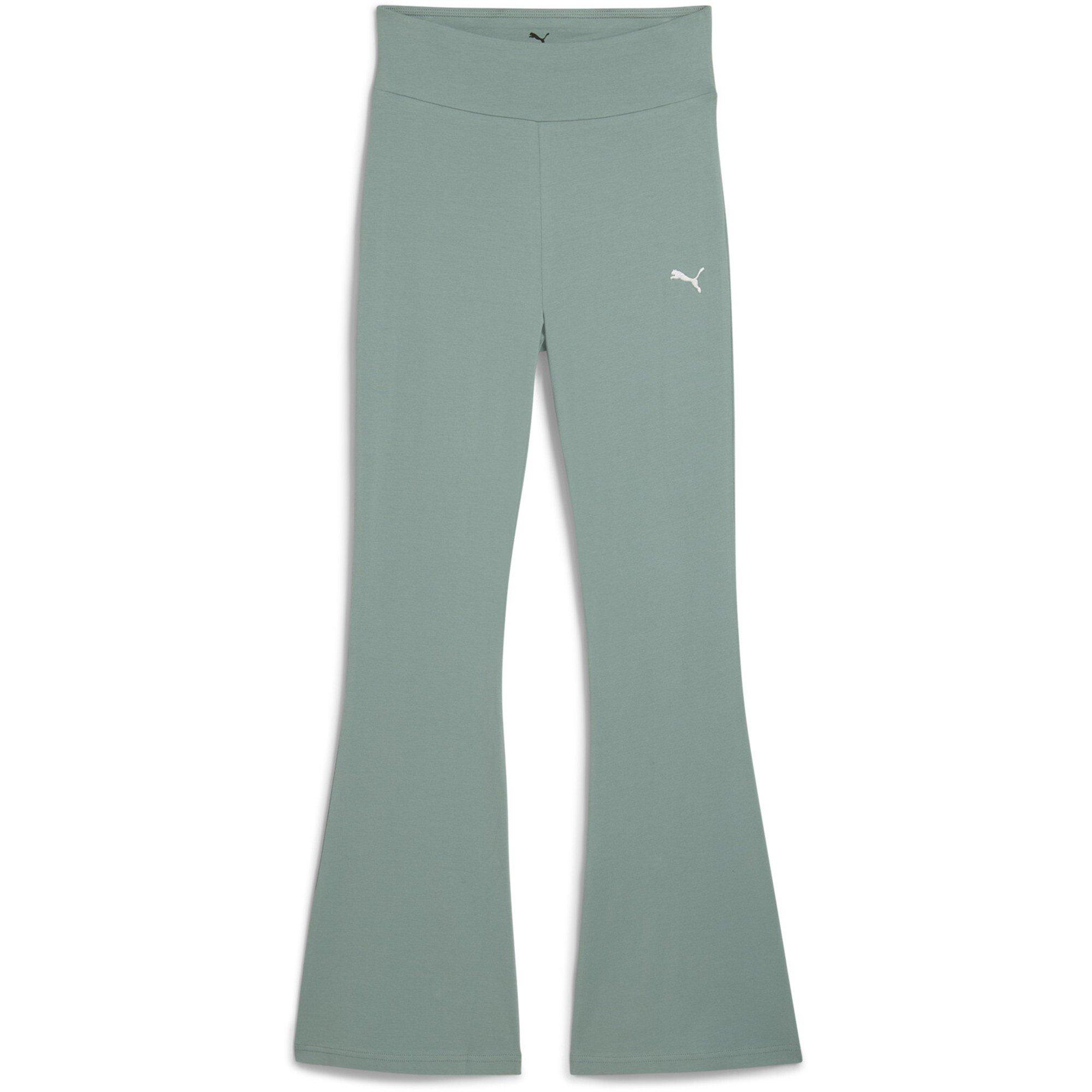 Puma Women's Ess High-Waist Flared Leggings Trousers - Green Moon - 16 (XL)