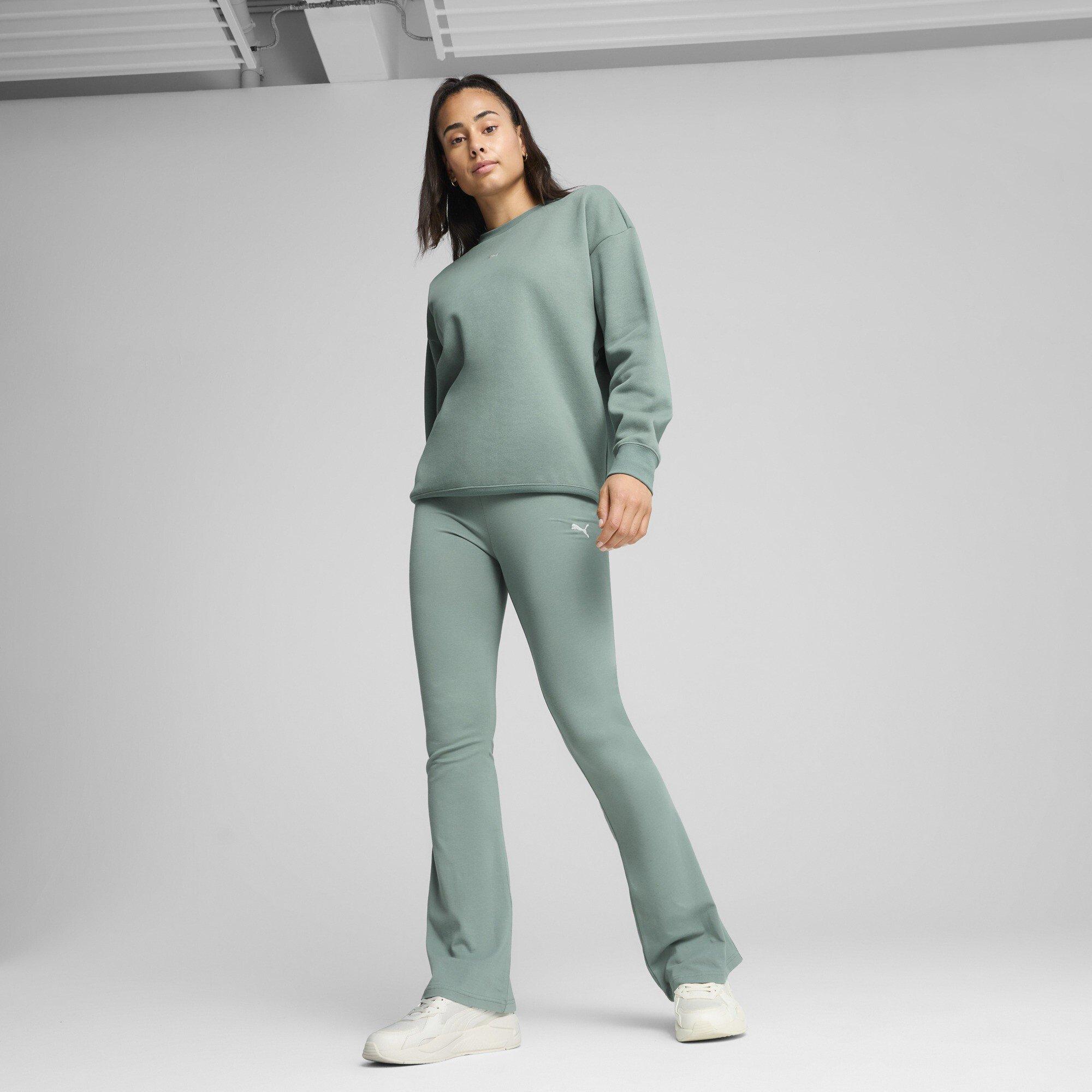 Green Moon - Puma - Ess High-Waist Flared Leggings Trousers Womens - 5