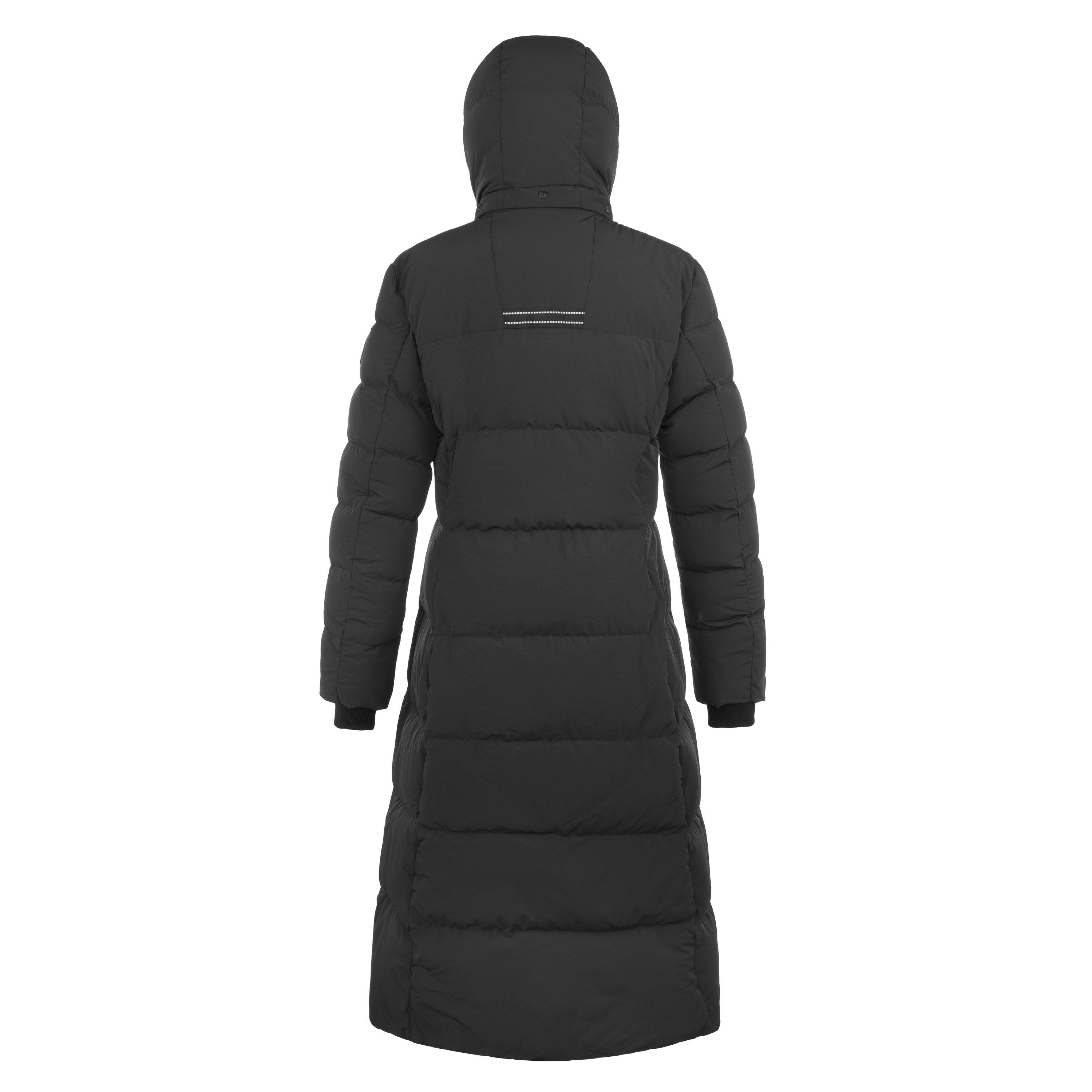 Black - Arctic Army - Women's Orca XLng Puffer Calf Length Hooded Long Sleeve Long Puffer Jacket - 2