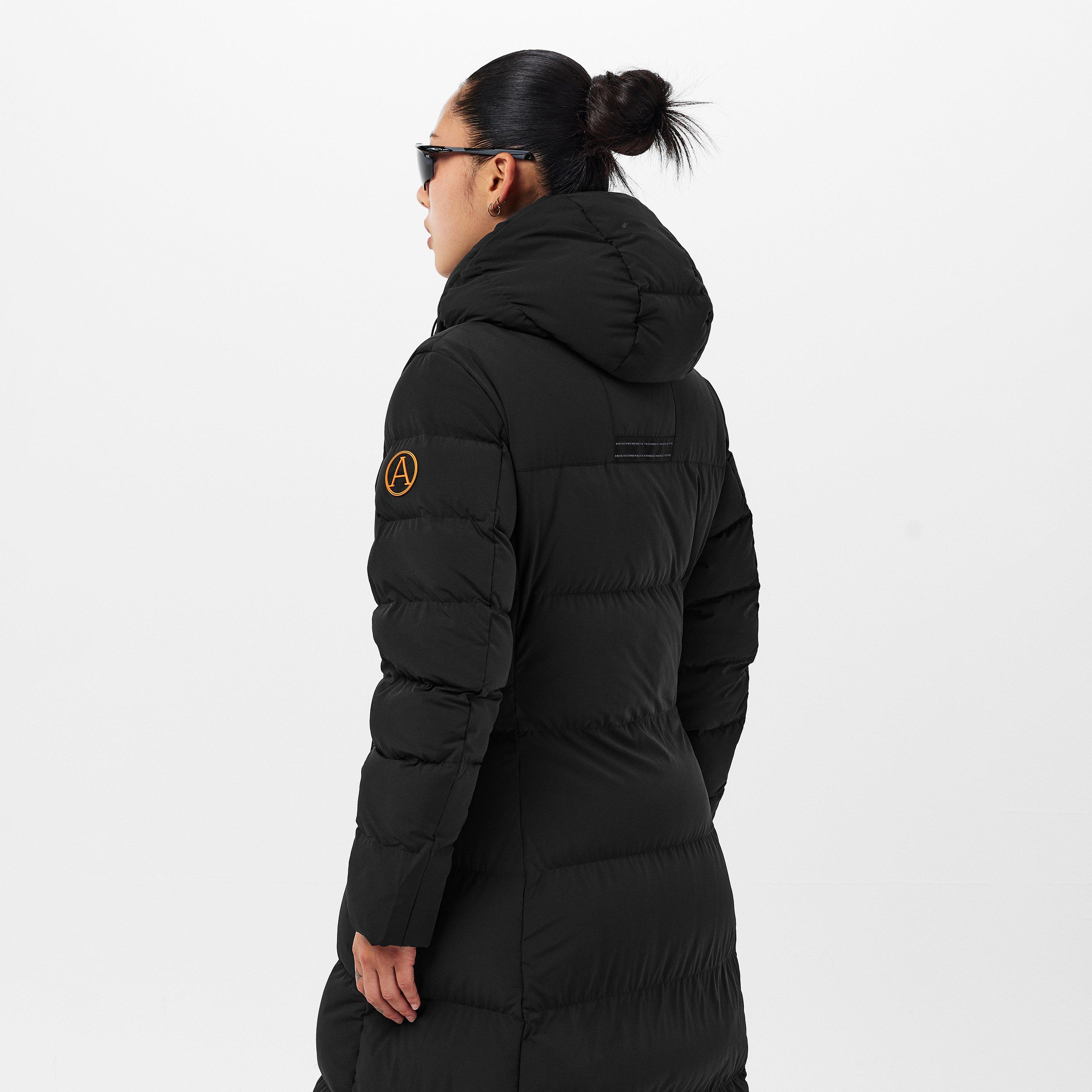 Black - Arctic Army - Women's Orca XLng Puffer Calf Length Hooded Long Sleeve Long Puffer Jacket - 4