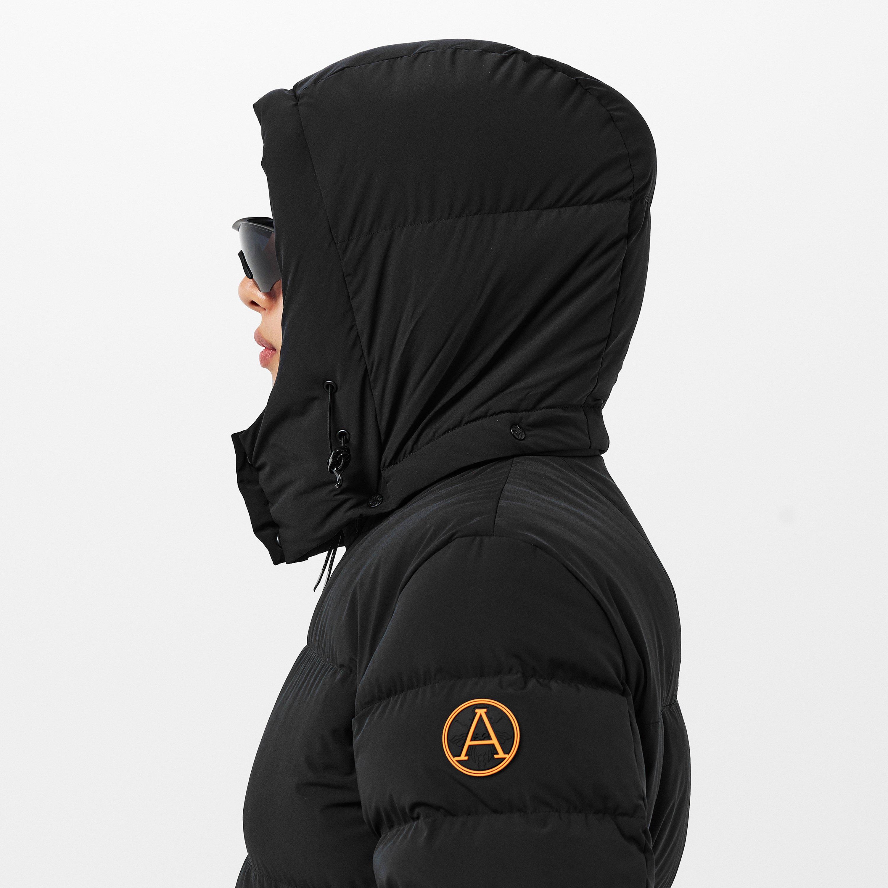 Black - Arctic Army - Women's Orca XLng Puffer Calf Length Hooded Long Sleeve Long Puffer Jacket - 5