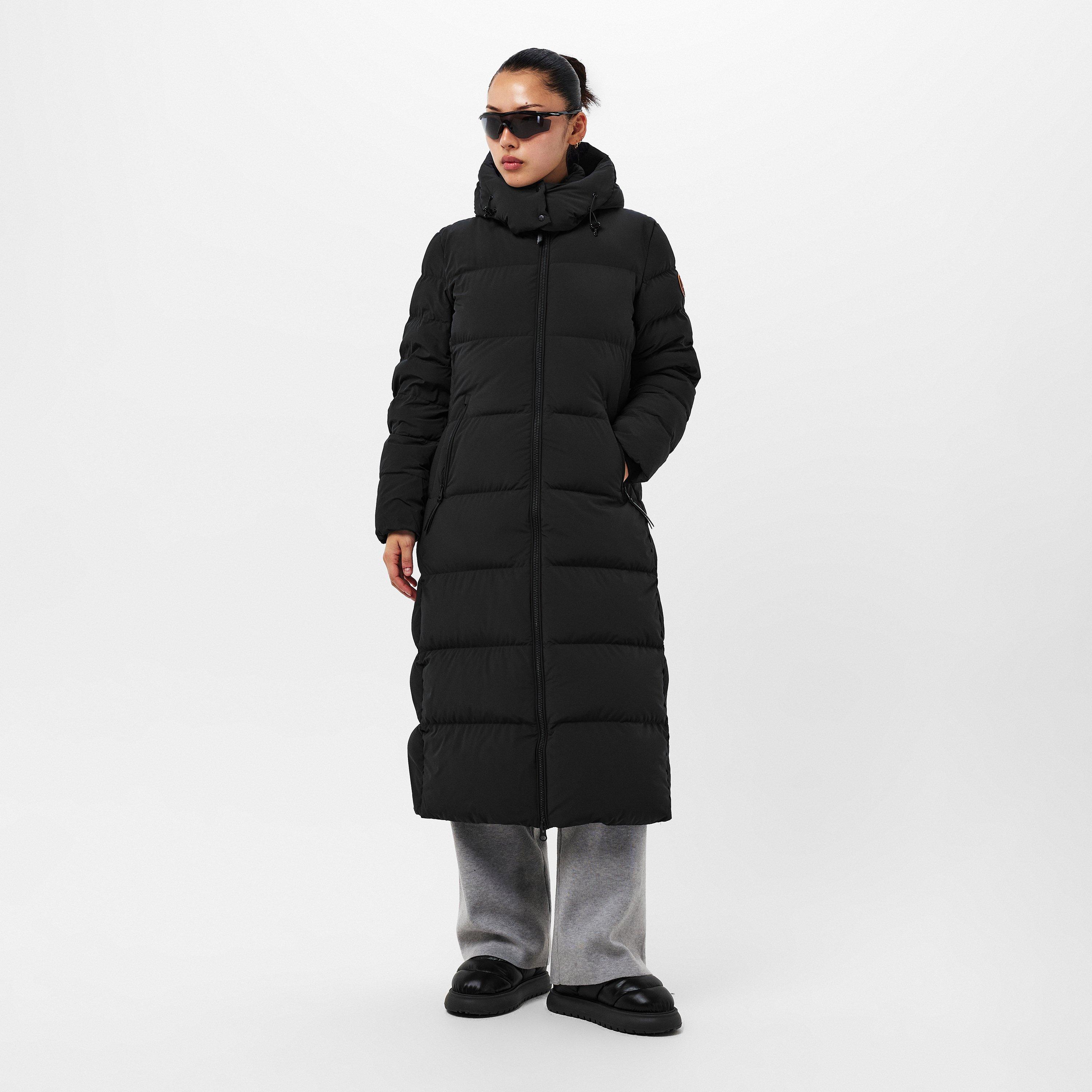 Black - Arctic Army - Women's Orca XLng Puffer Calf Length Hooded Long Sleeve Long Puffer Jacket - 6