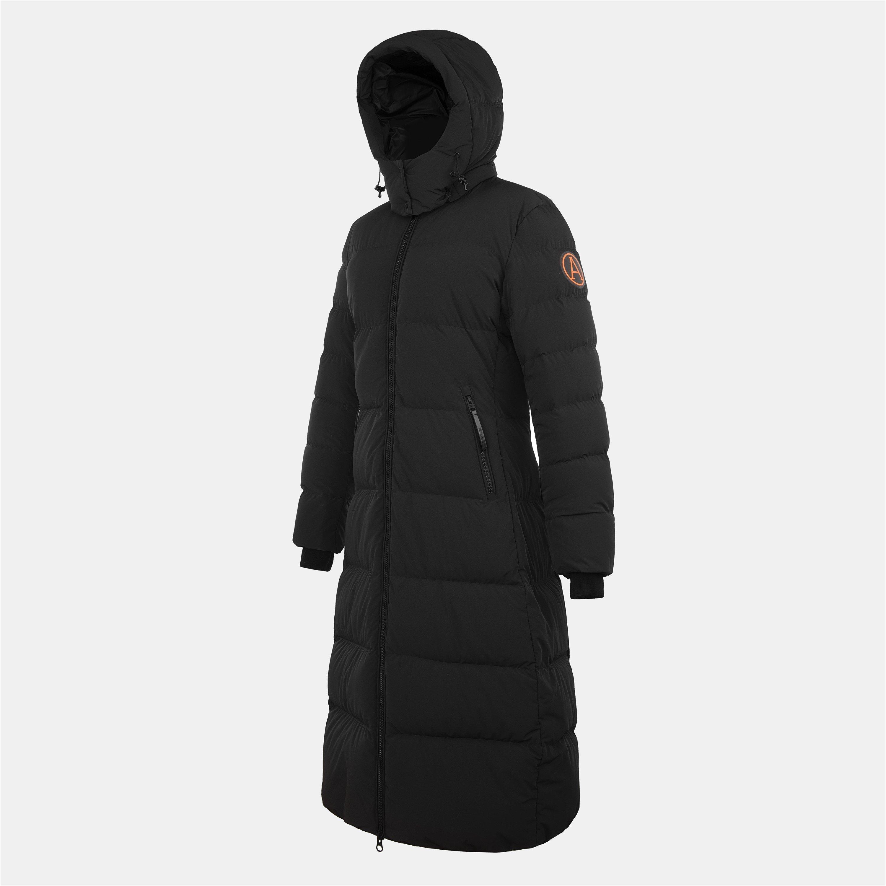 Black - Arctic Army - Women's Orca XLng Puffer Calf Length Hooded Long Sleeve Long Puffer Jacket - 3