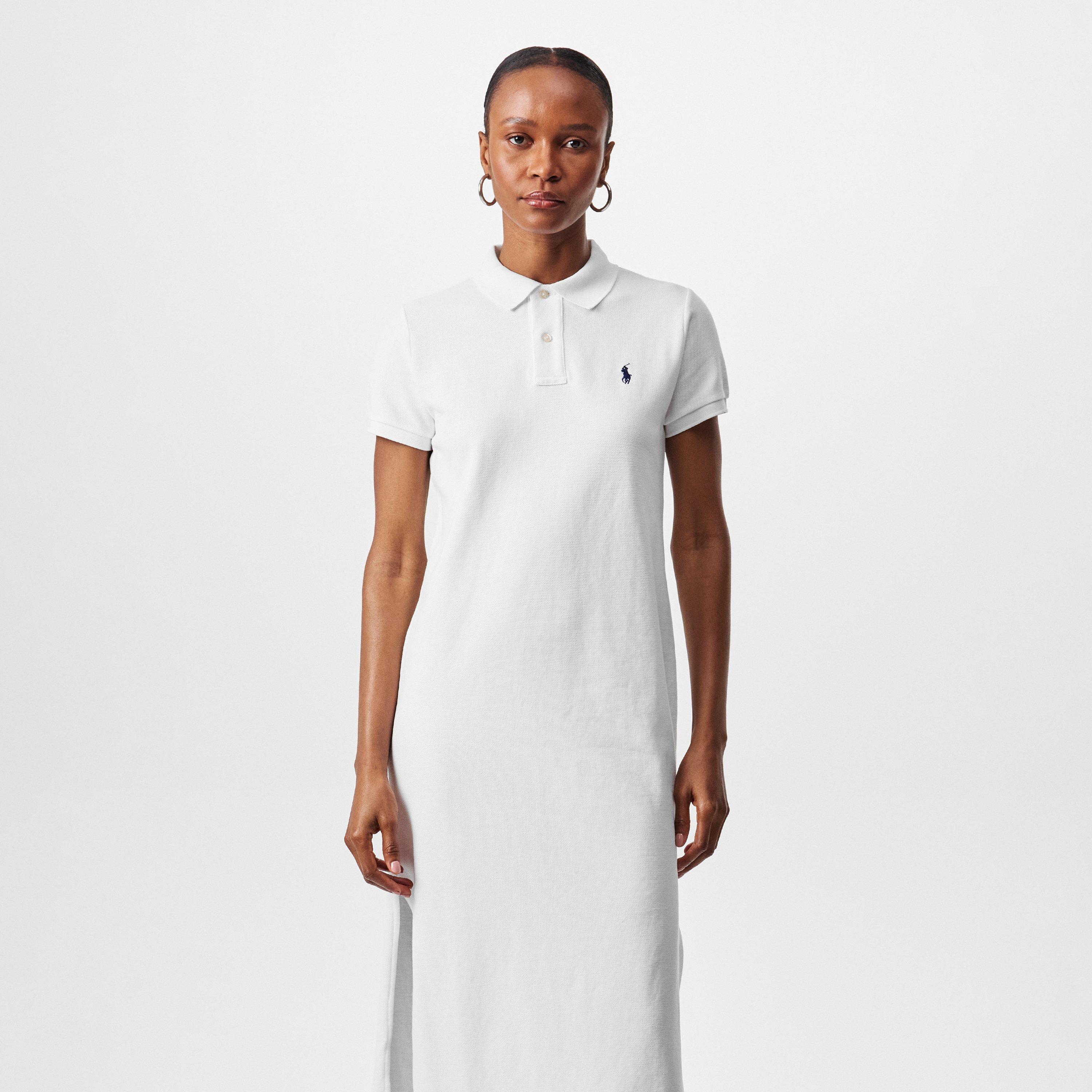 WHITE - Polo Ralph Lauren - Women's Stretch Cotton Sleeveless Polo Dress - 3