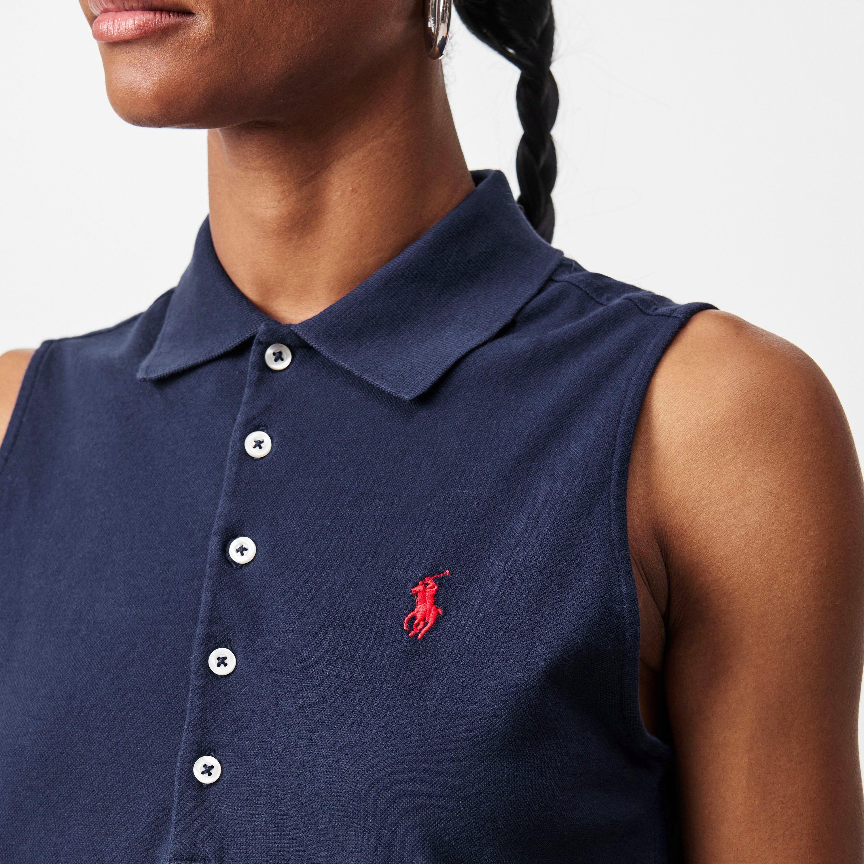 NEWPORT NAVY - Polo Ralph Lauren - Women's Stretch Cotton Sleeveless Polo Dress - 5