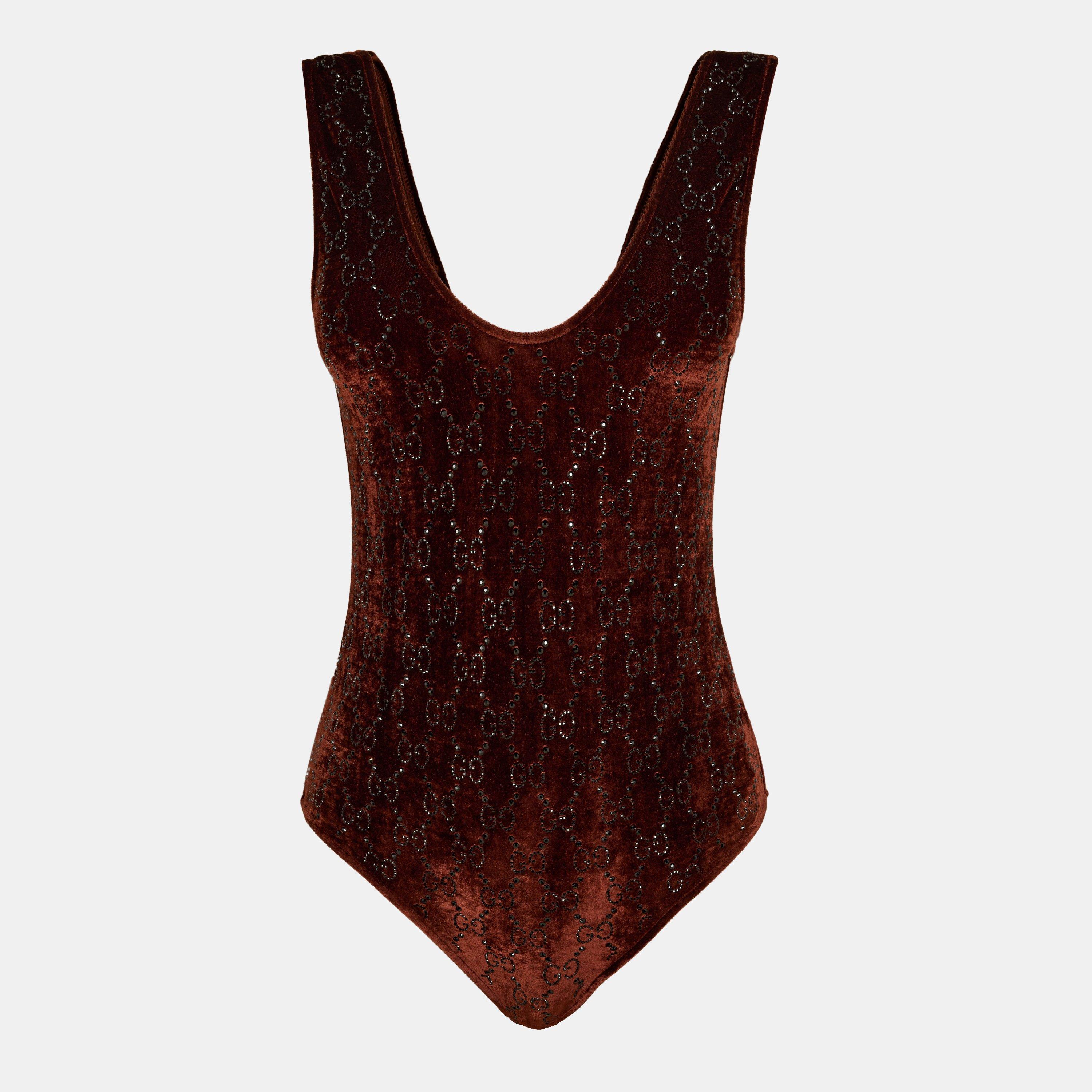 Chestnut - Gucci - Women's Close-Fitting Stretch Bodysuit - 1