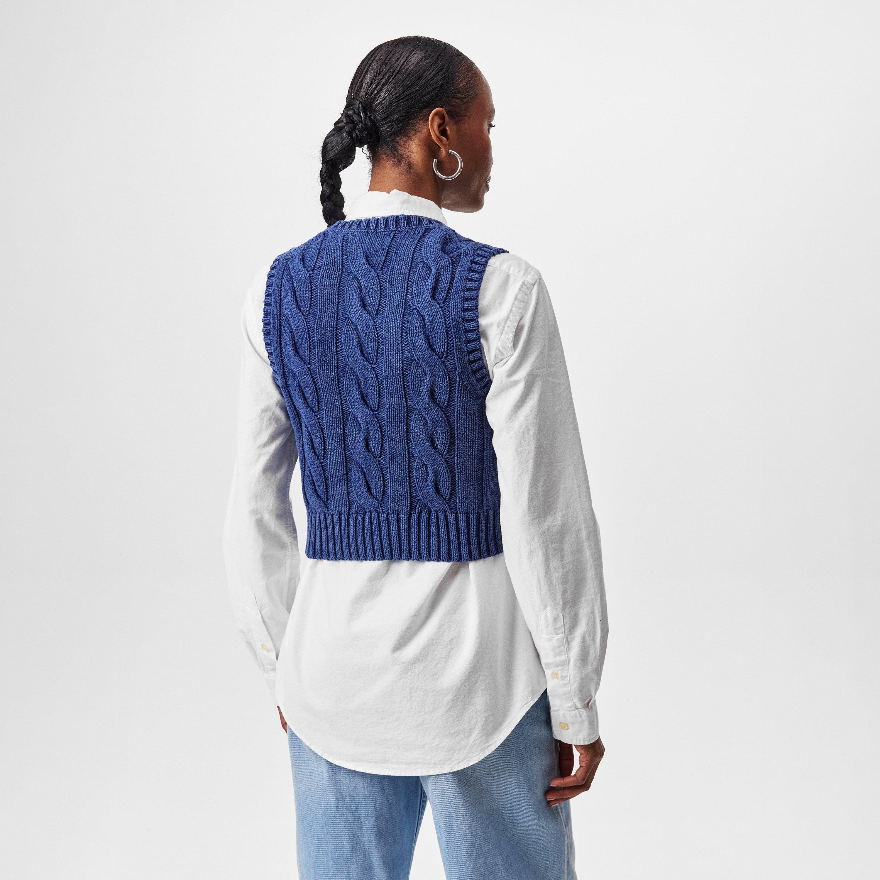 MIDNIGHT ROYAL - Polo Ralph Lauren - Knitted Cable Knit Vest - 4