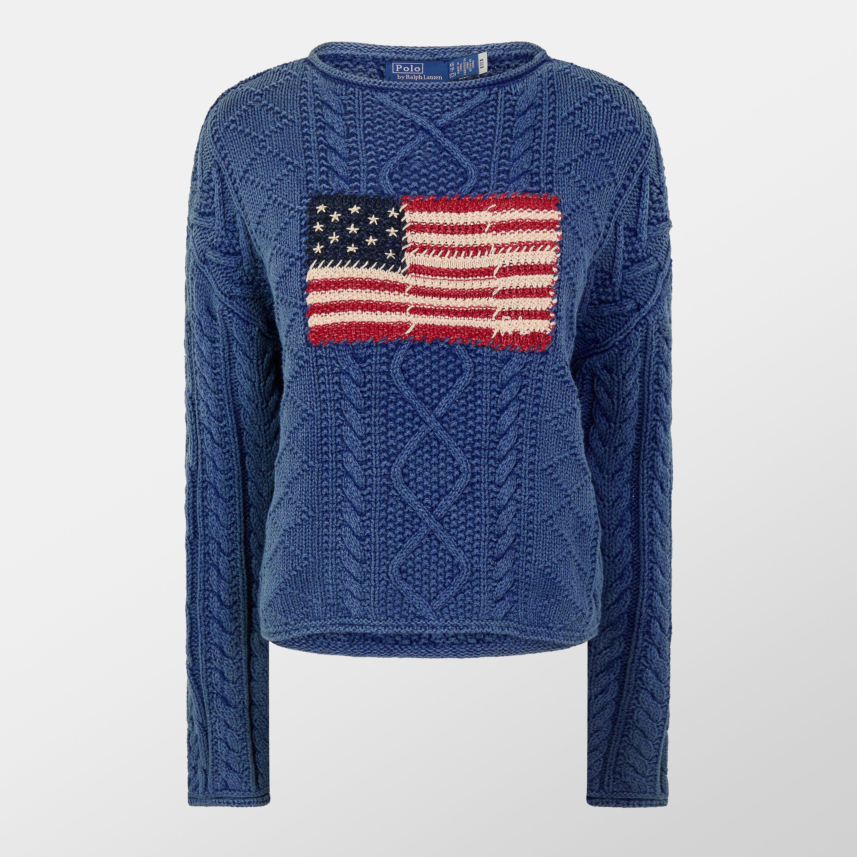INDIGO/MULTI - Polo Ralph Lauren - Women's Flag Crew Neck Jumper - 1