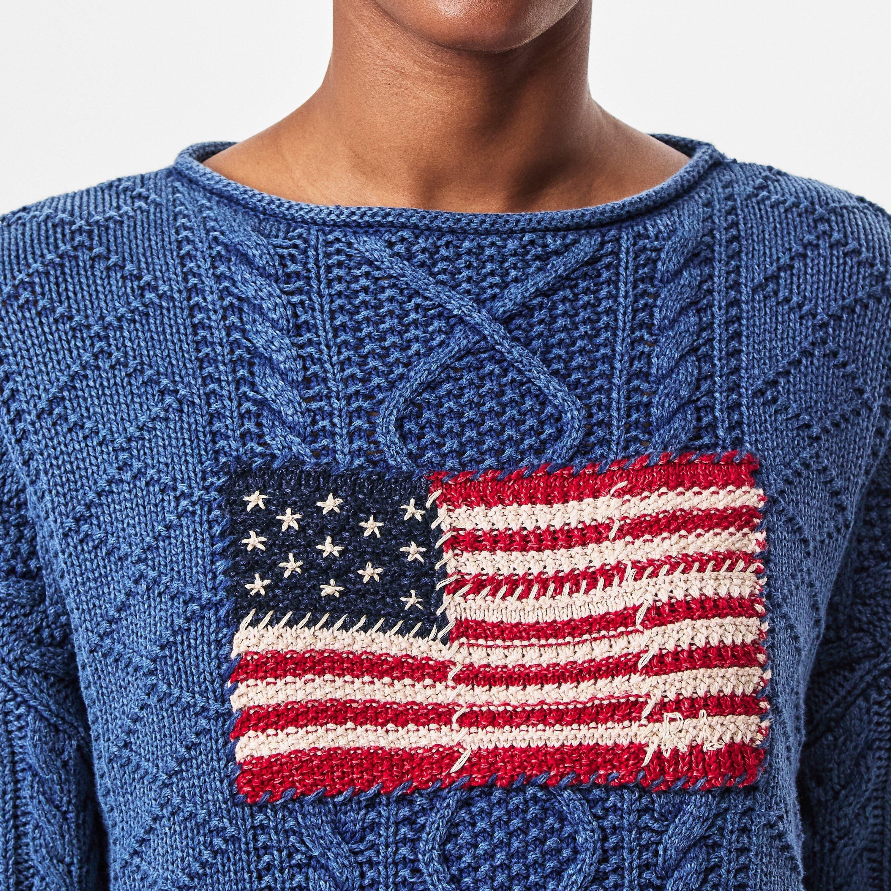 INDIGO/MULTI - Polo Ralph Lauren - Women's Flag Crew Neck Jumper - 5