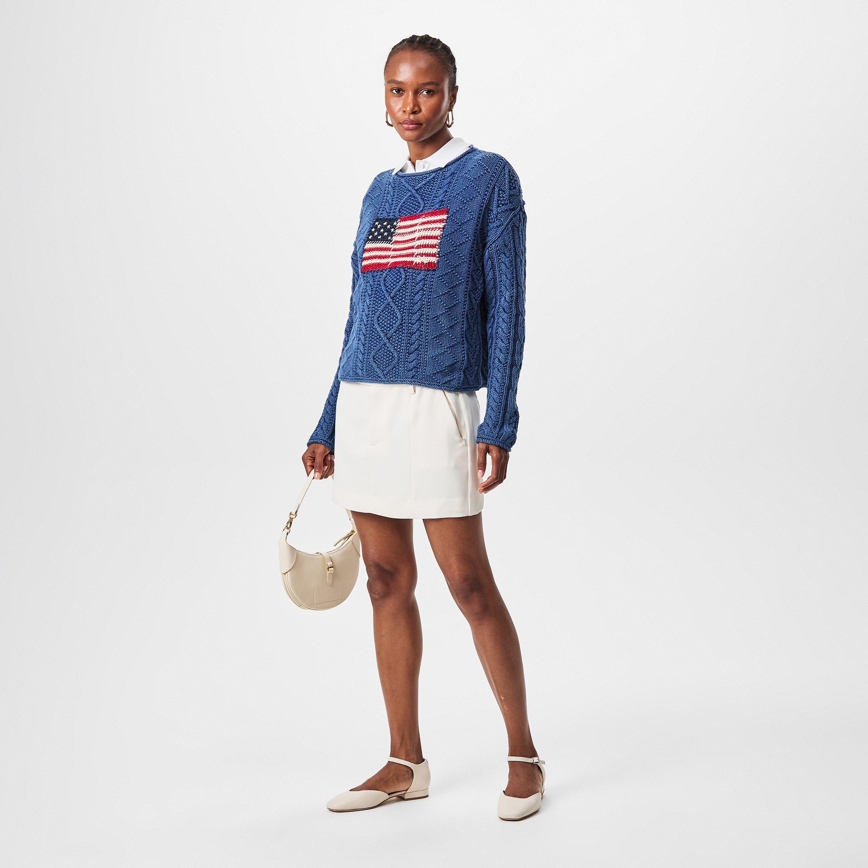 INDIGO/MULTI - Polo Ralph Lauren - Women's Flag Crew Neck Jumper - 6