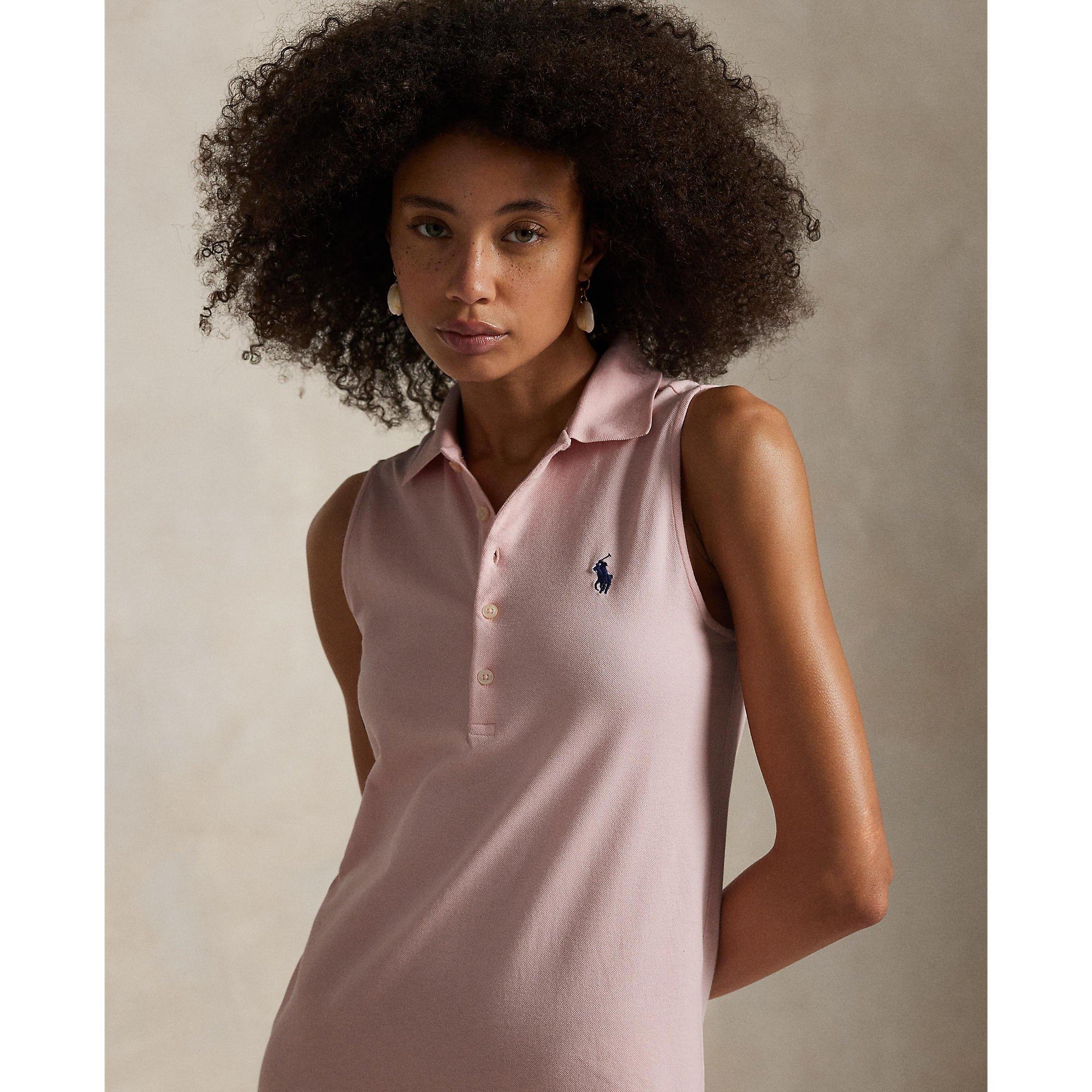 PINK SAND - Polo Ralph Lauren - Women's Stretch Cotton Sleeveless Dress - 6