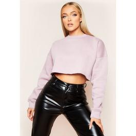 Missy Empire Raw Hem Crew Neck Cropped Sweater