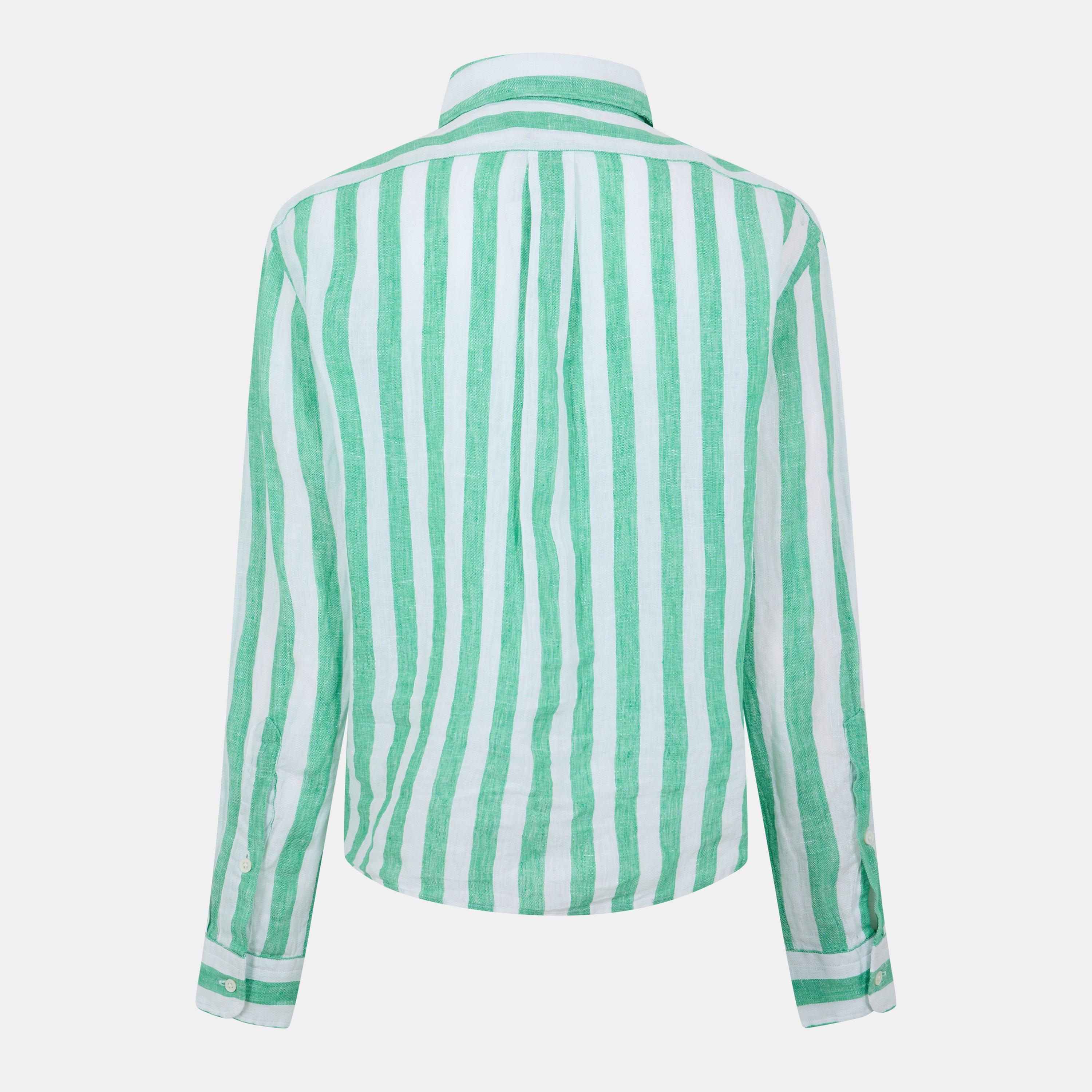 GREEN WHITE - Polo Ralph Lauren - Women's Long-Sleeve Patterned Shirt - 2