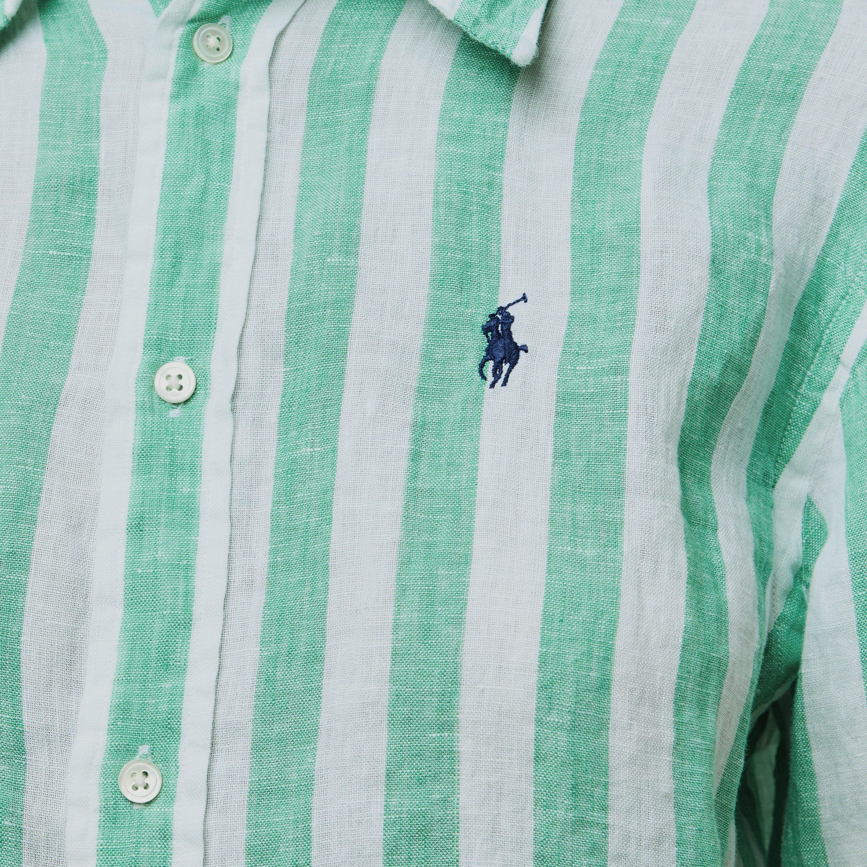 GREEN WHITE - Polo Ralph Lauren - Women's Long-Sleeve Patterned Shirt - 5