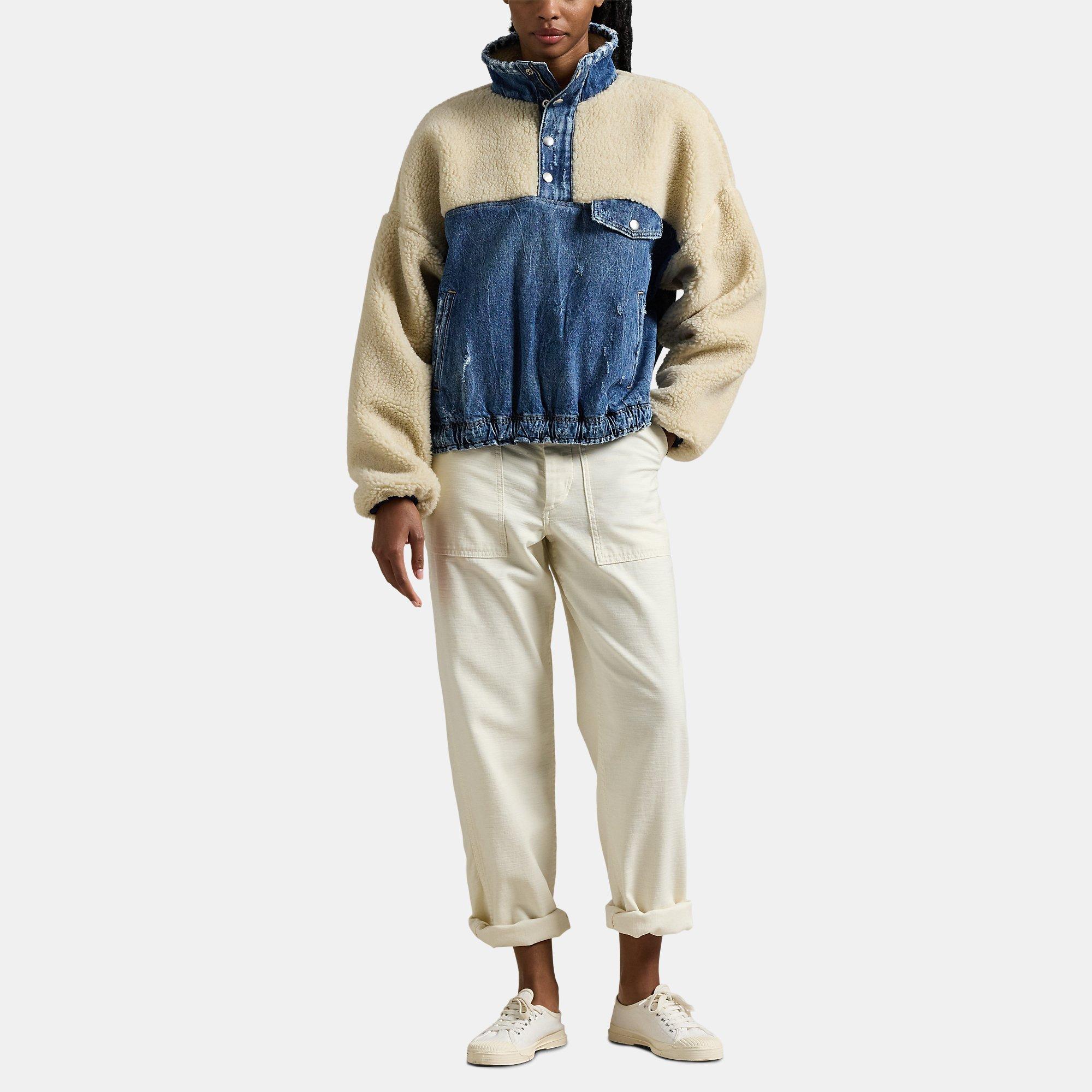 CUSI WASH - Polo Ralph Lauren - Polo Fleece And Denim Funnel Neck Sweater - 4