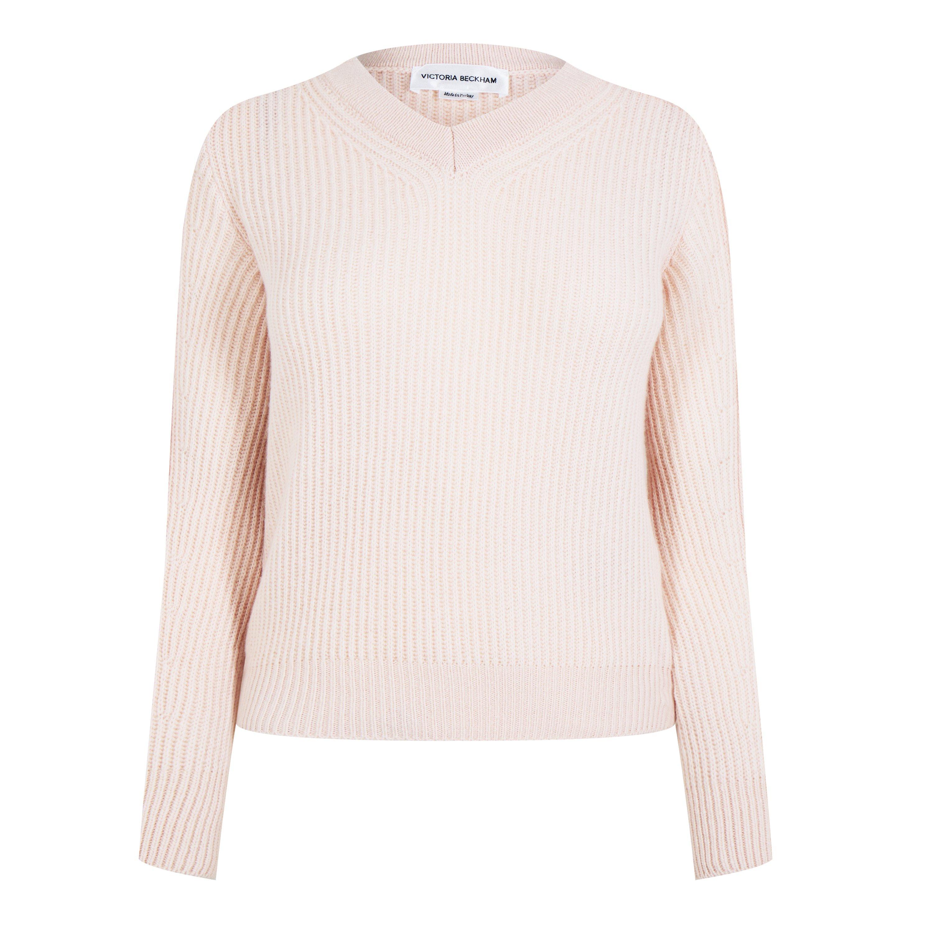 Pale Peach - Victoria Beckham - Women's Crew Neck Jumper - 5