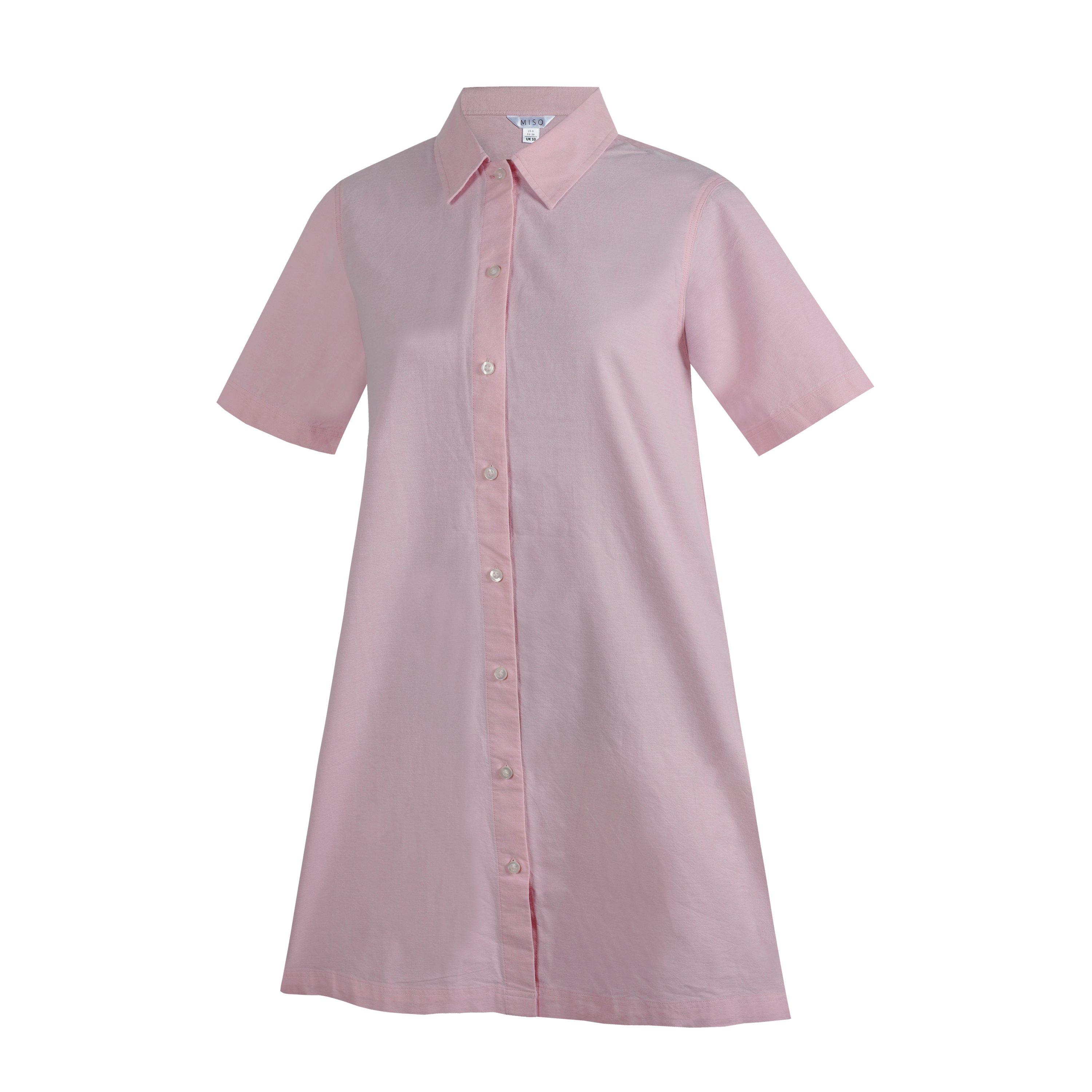 Pink - Miso - Women's Oxford Day Shirt Dress - 2