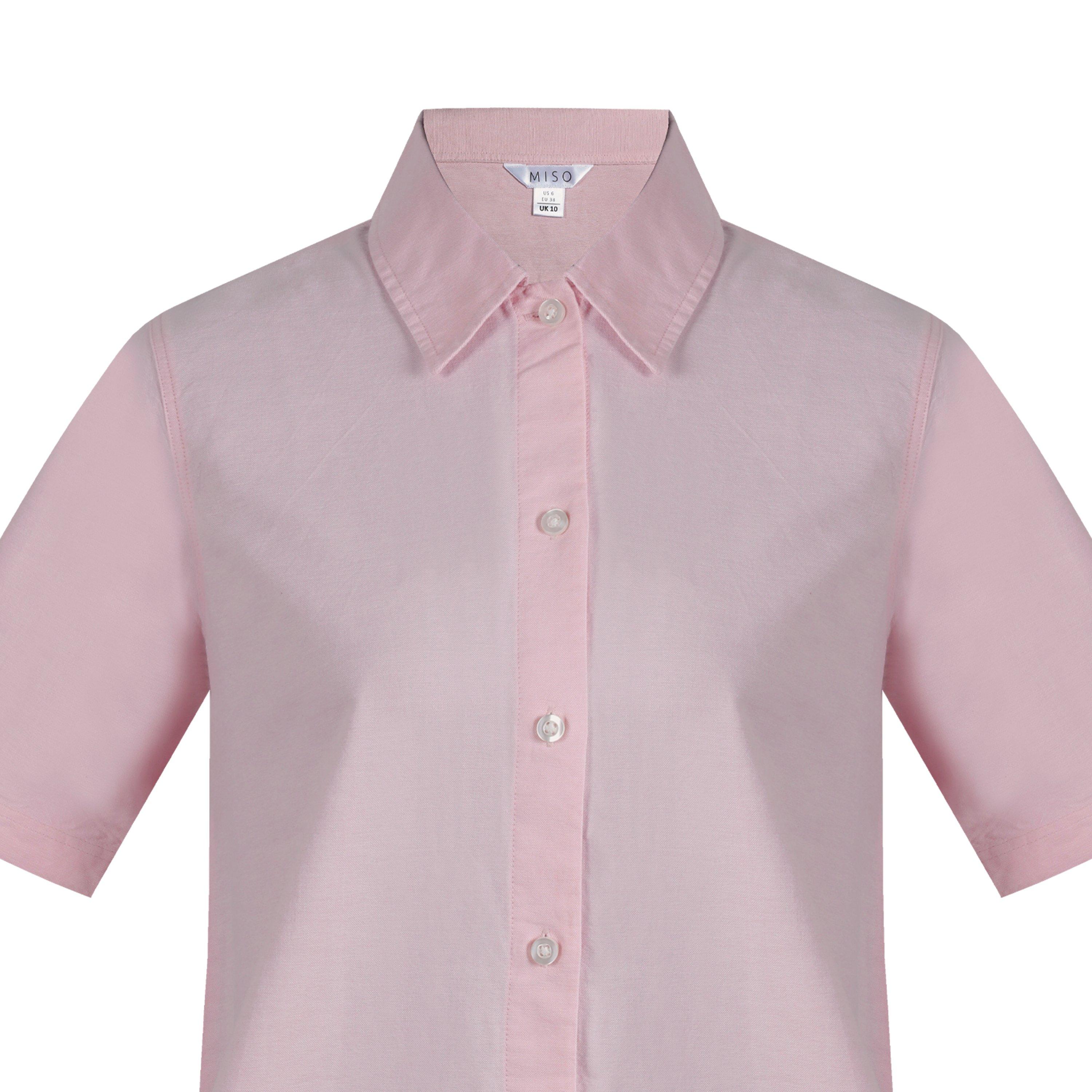 Pink - Miso - Women's Oxford Day Shirt Dress - 4