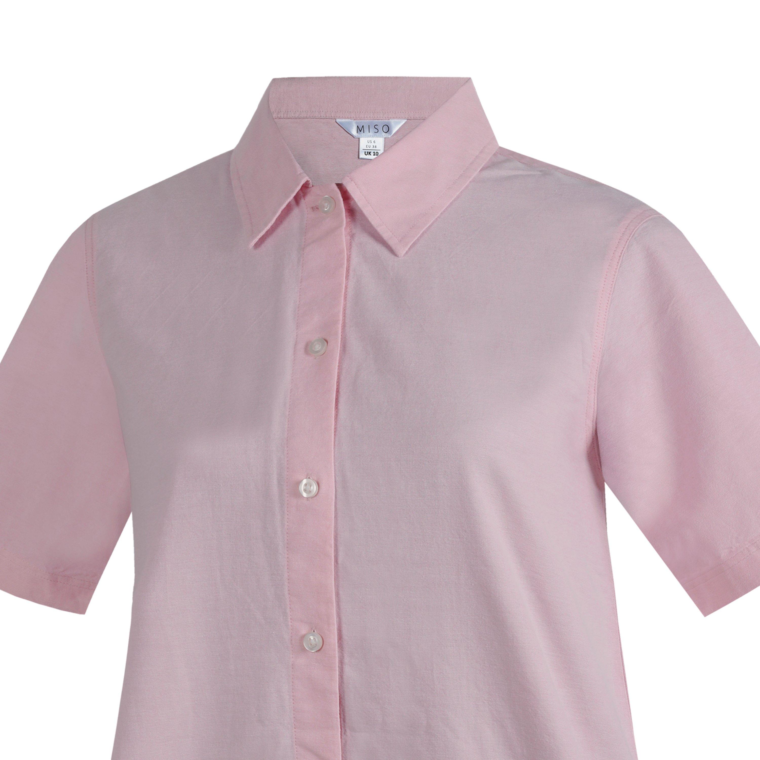 Pink - Miso - Women's Oxford Day Shirt Dress - 5