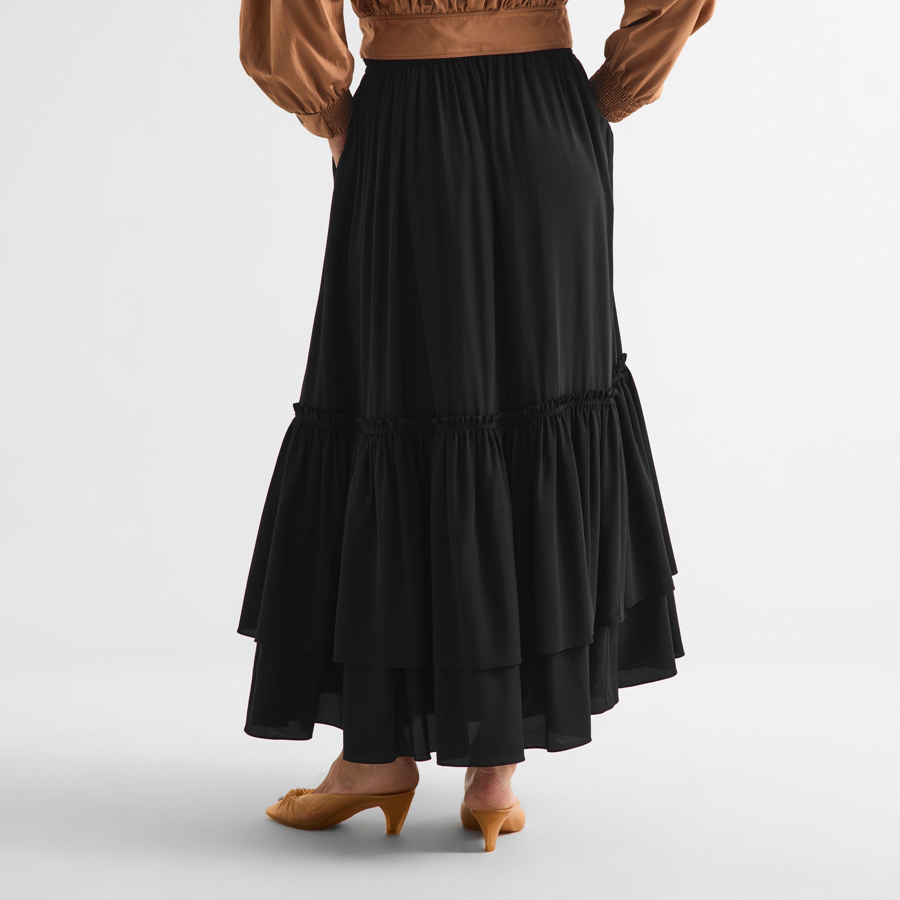 Black - Chloe - Women's Maxi Skirt - 3