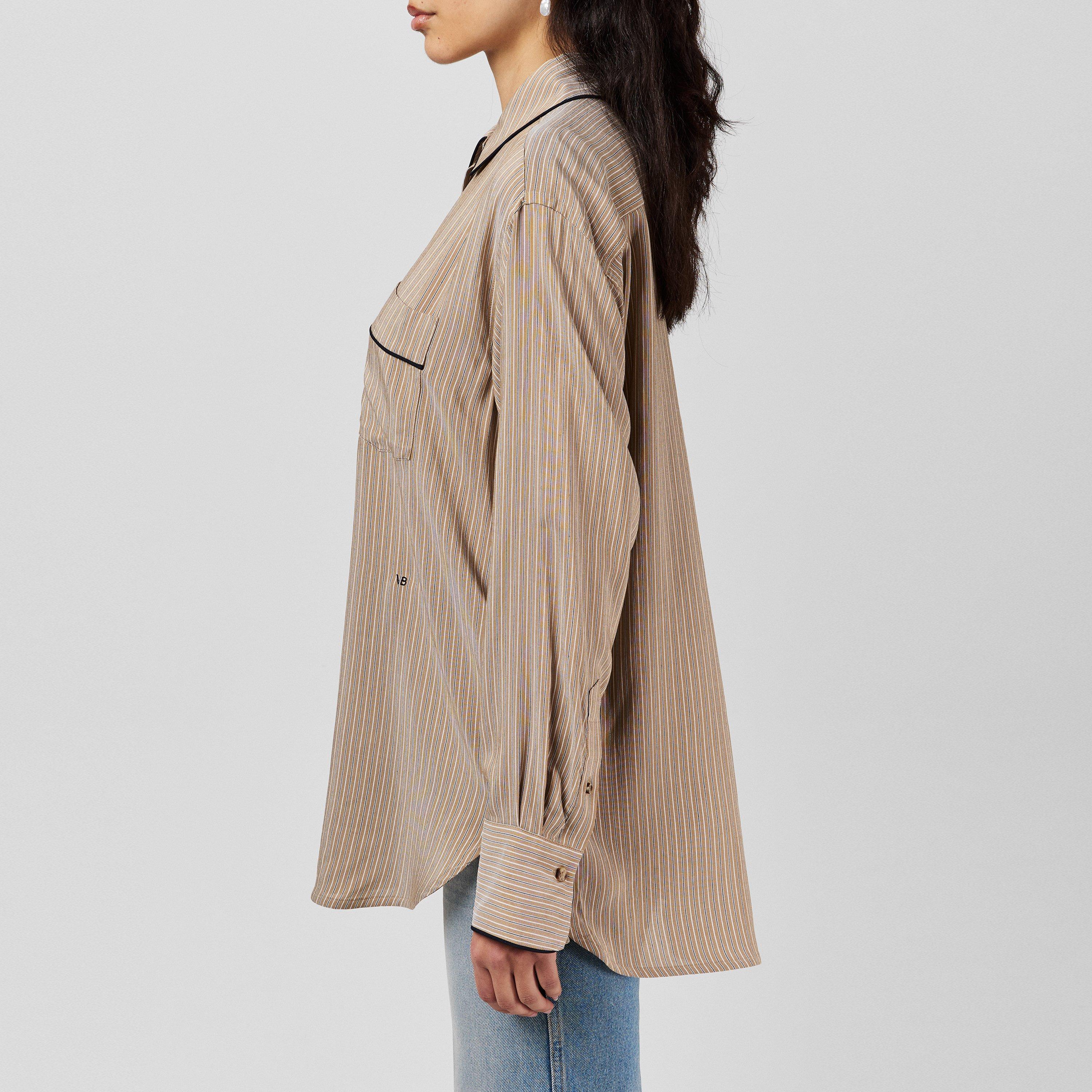 Tobacco Midnght - Victoria Beckham - Piping Pyjama Shirt - 2