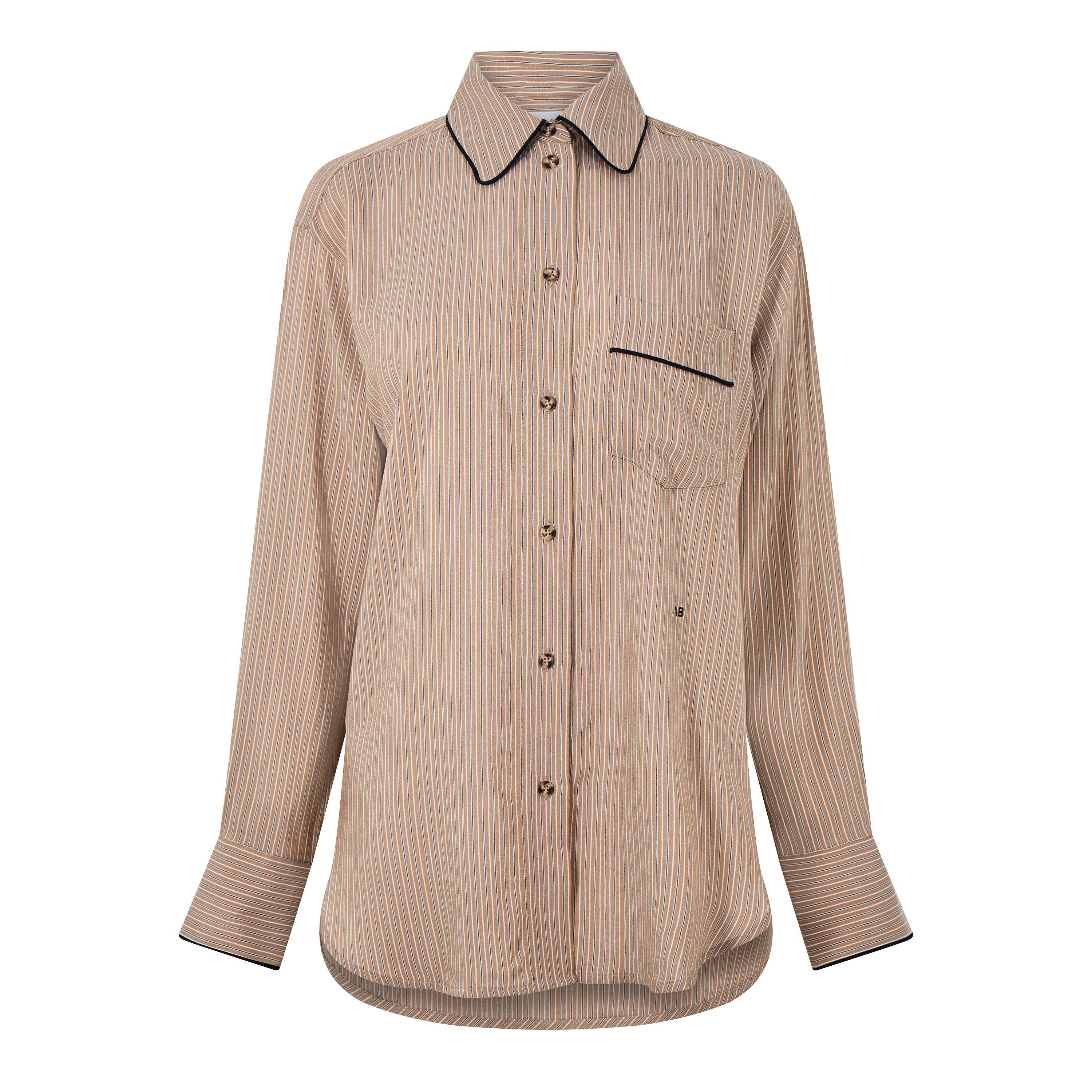 Tobacco Midnght - Victoria Beckham - Piping Pyjama Shirt - 5