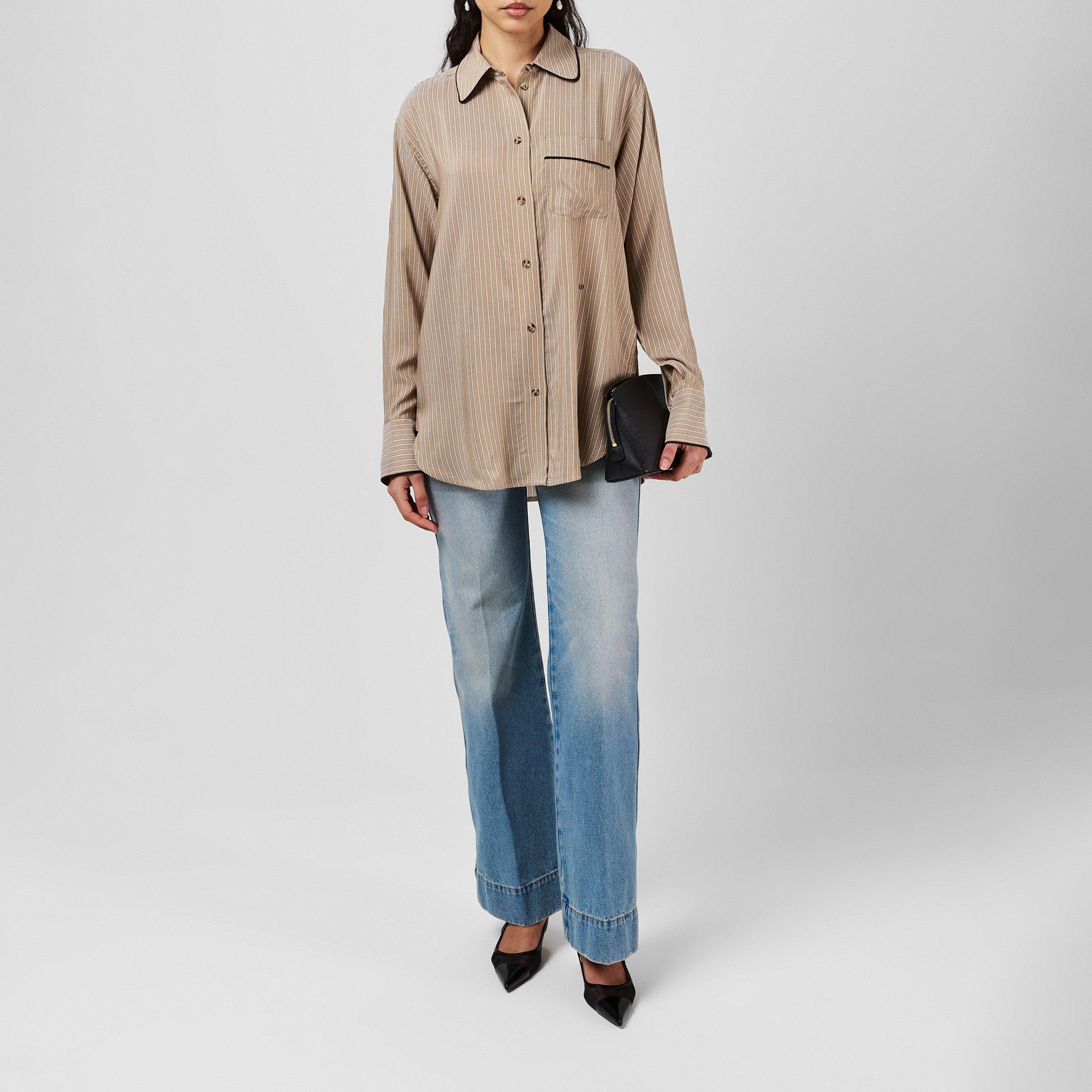 Tobacco Midnght - Victoria Beckham - Piping Pyjama Shirt - 4