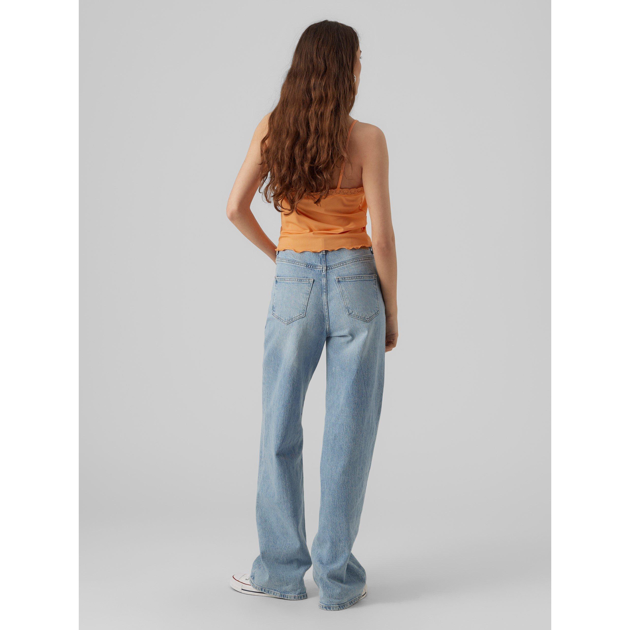 Arancio Finto - Vero Moda - Women's Knitted Short-Sleeve Crop Top - 4