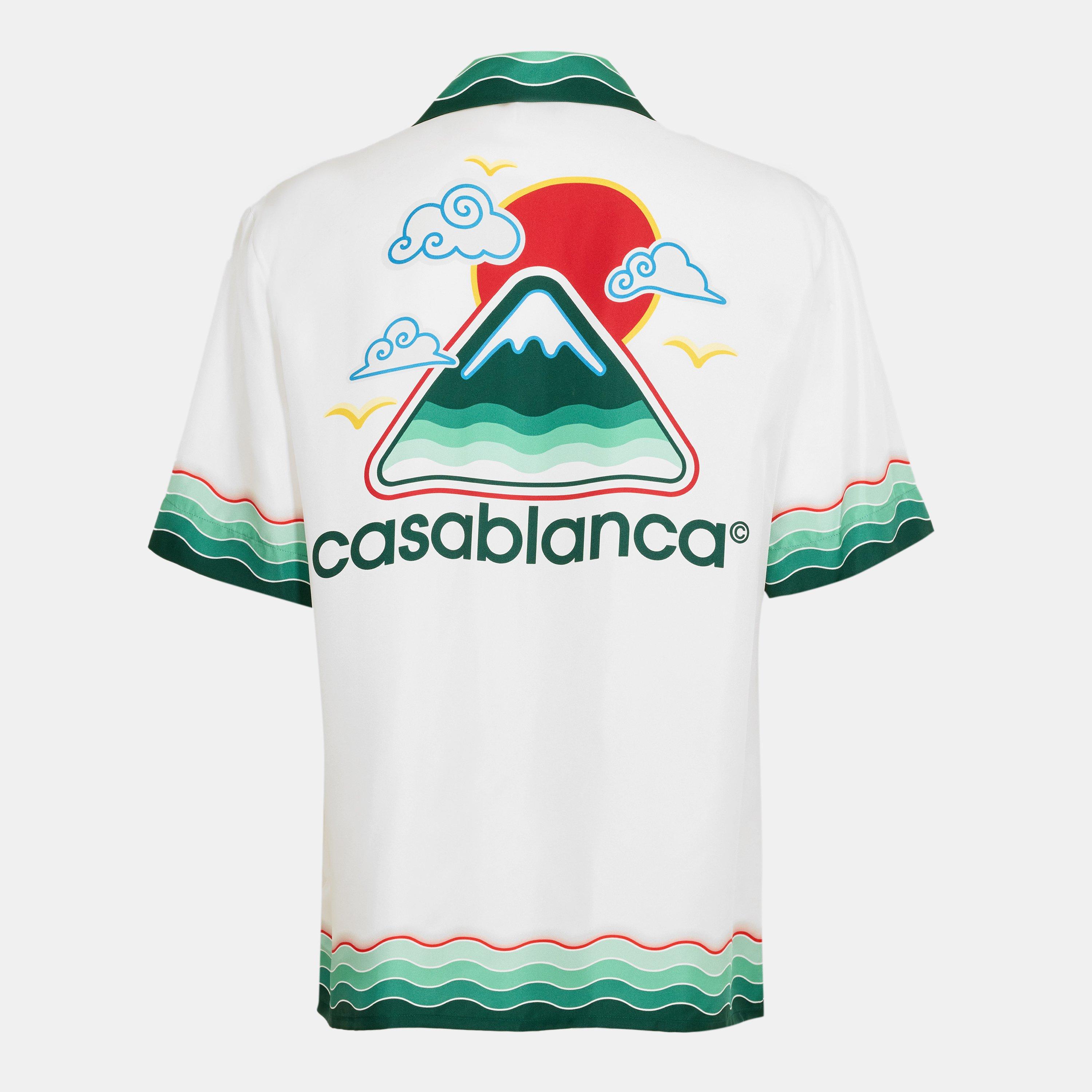 White/Green - Casablanca - Montagne Ondulee Silk Shirt - 2