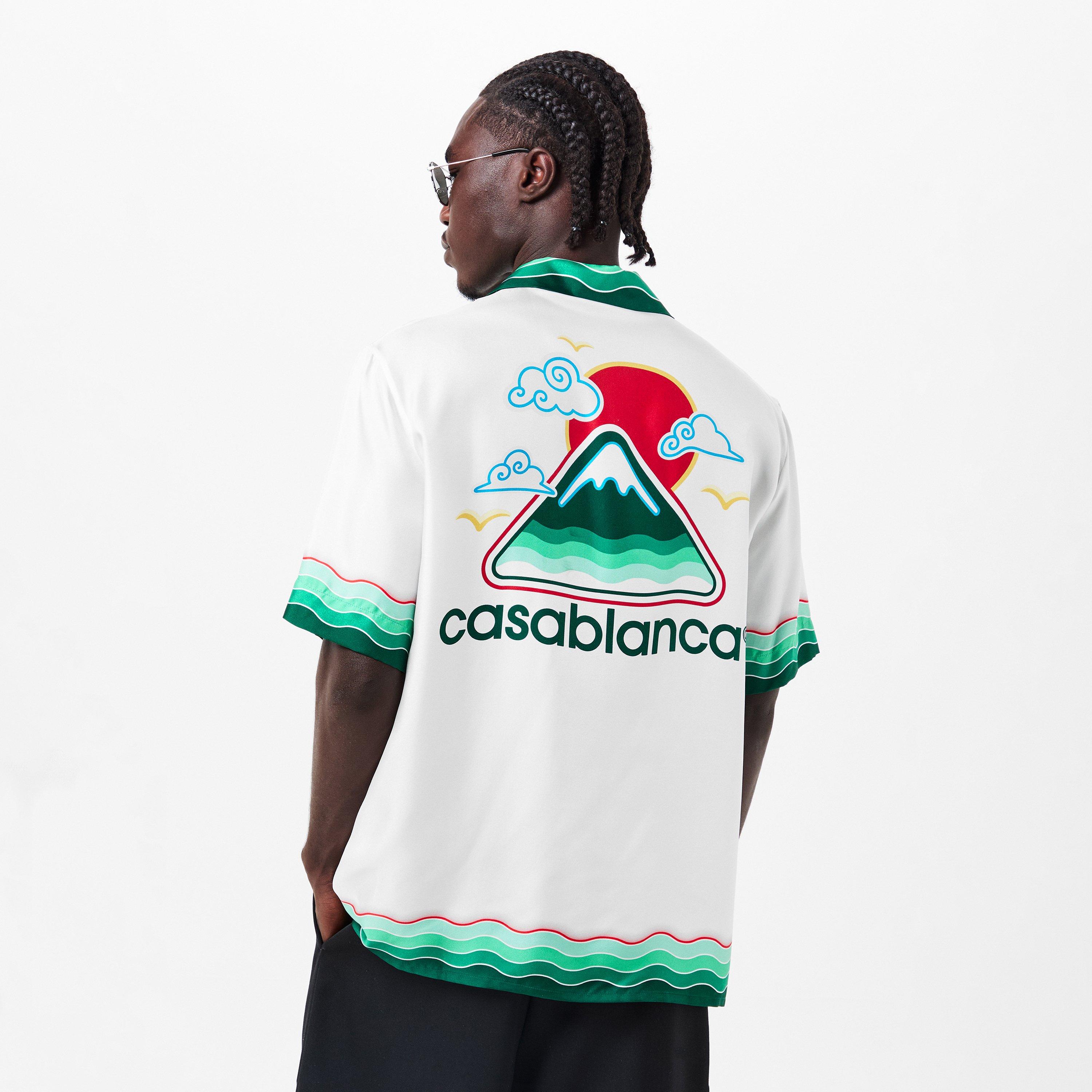 White/Green - Casablanca - Montagne Ondulee Silk Shirt - 4