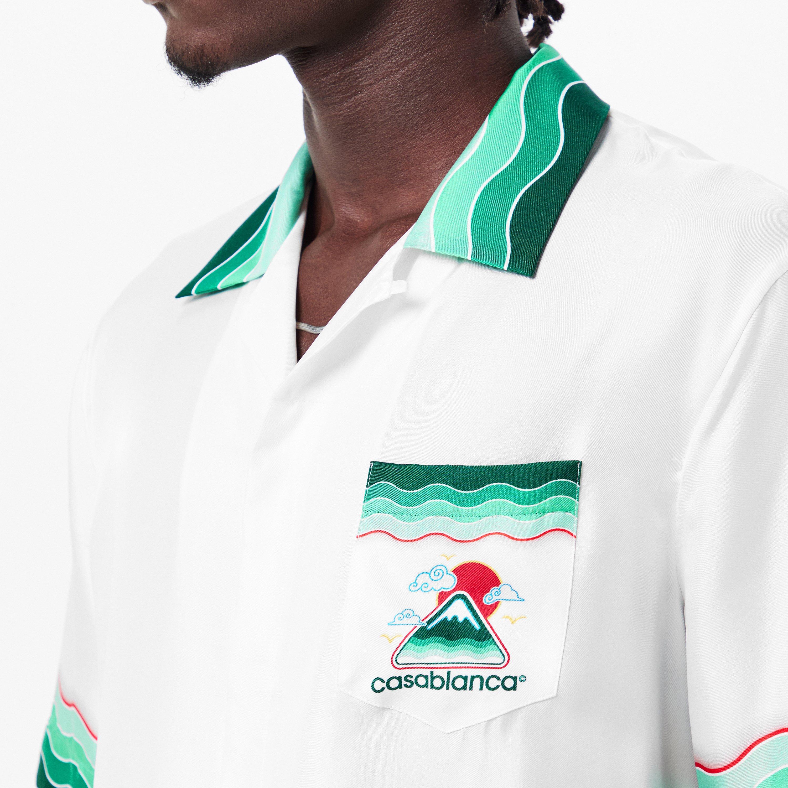 White/Green - Casablanca - Montagne Ondulee Silk Shirt - 5