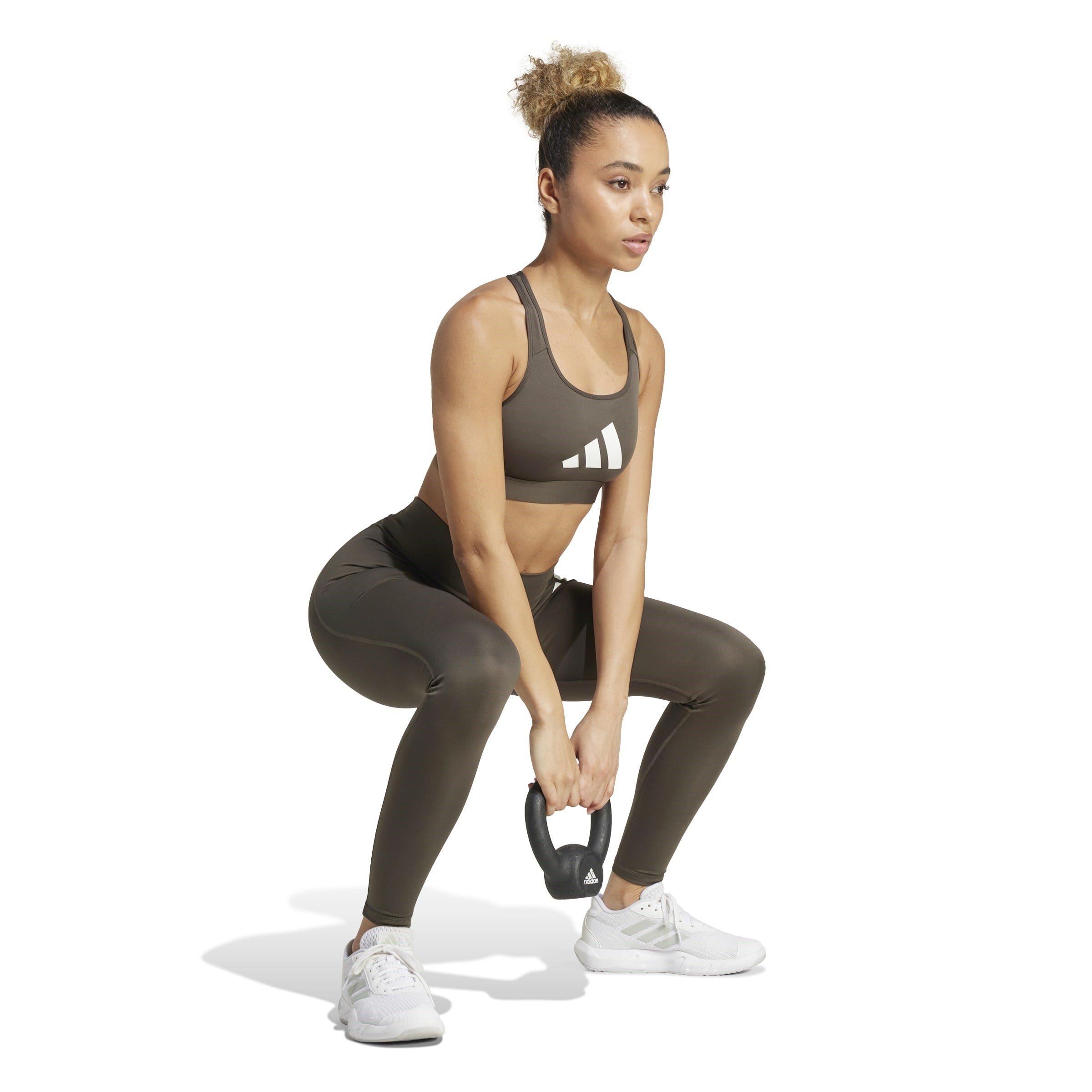 Ombre Olive - adidas - Pwrct Bl Bra Medium Impact Sports Womens - 5