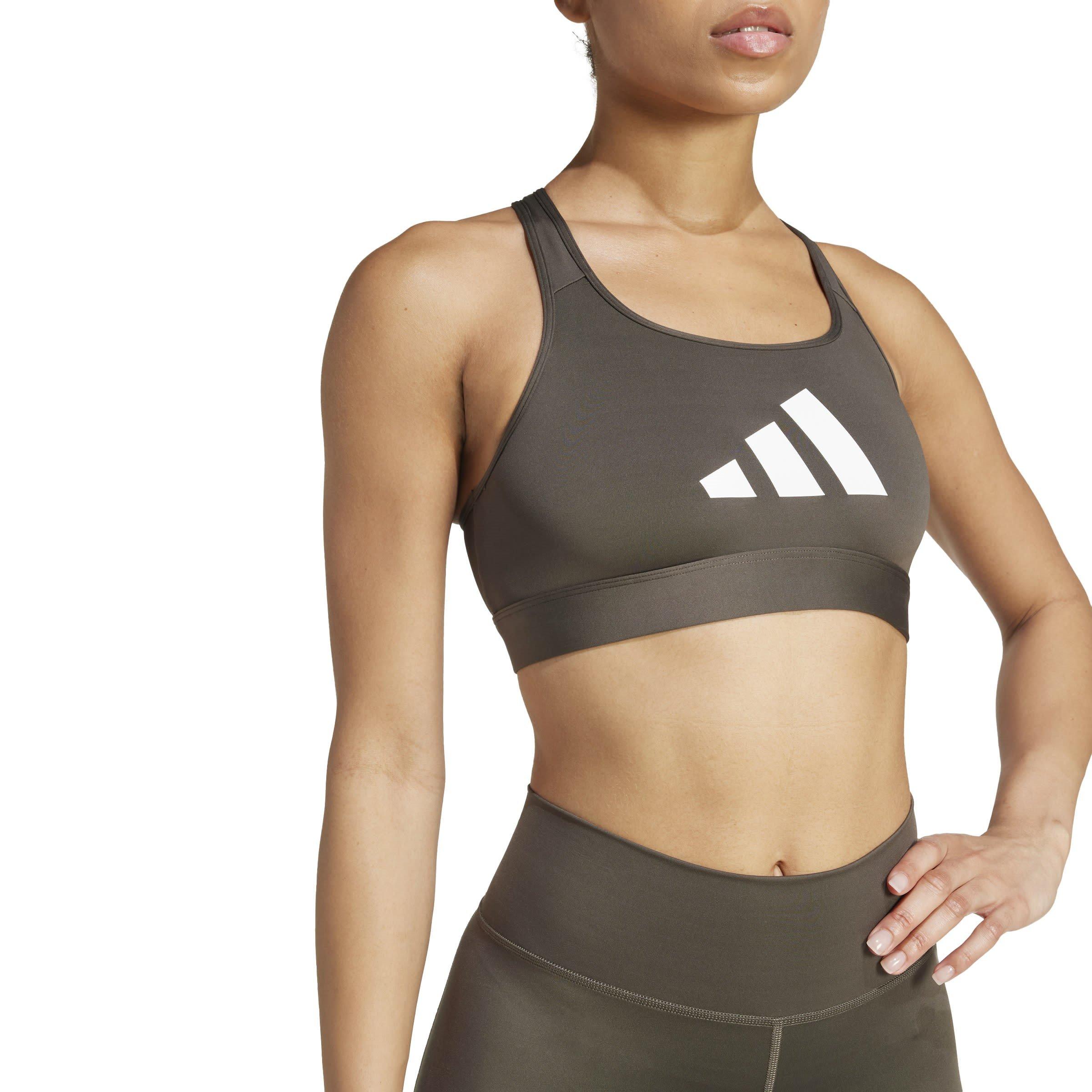 Ombre Olive - adidas - Pwrct Bl Bra Medium Impact Sports Womens - 6