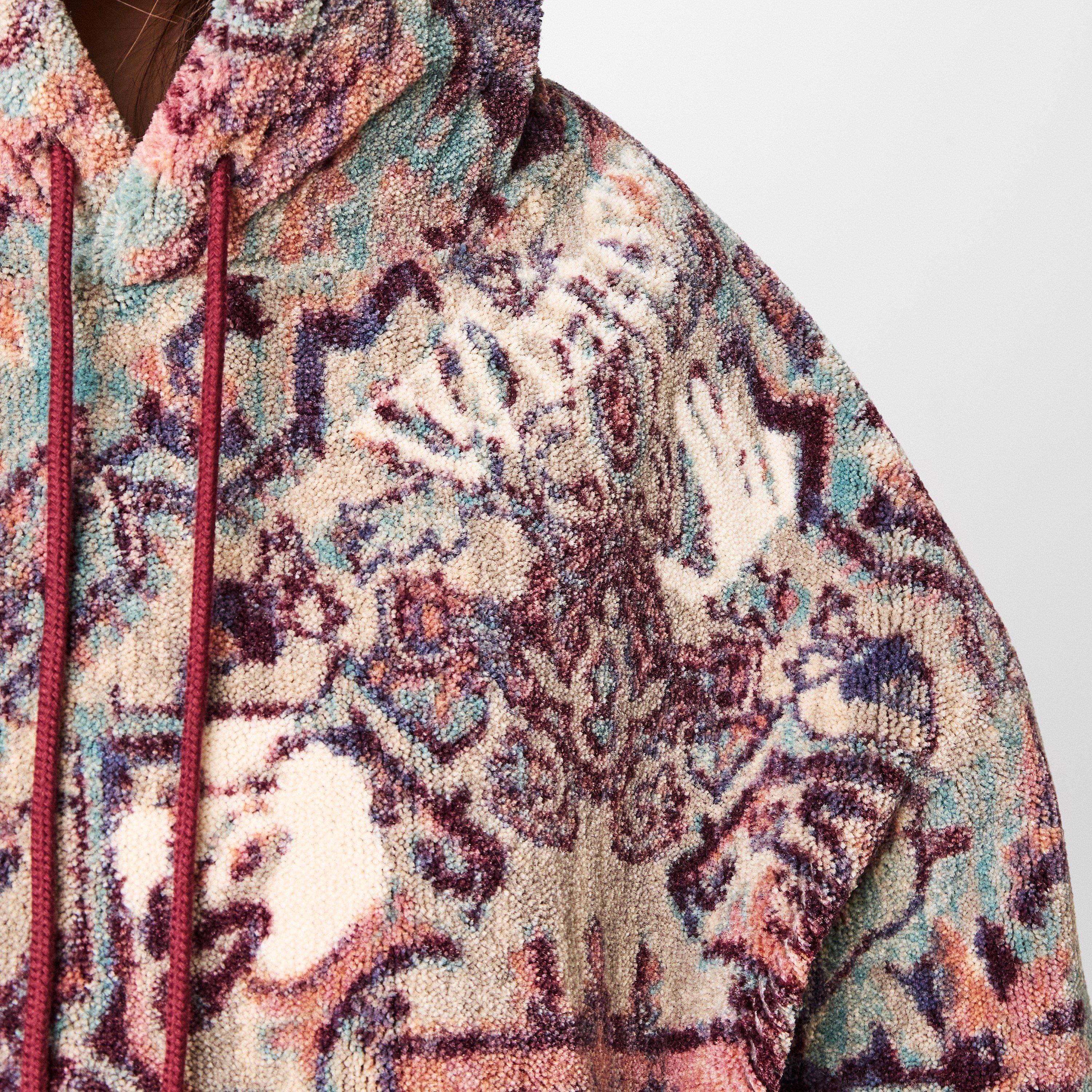 Multi - Off White - Women's Tapestry Cropped Hoodie - 5