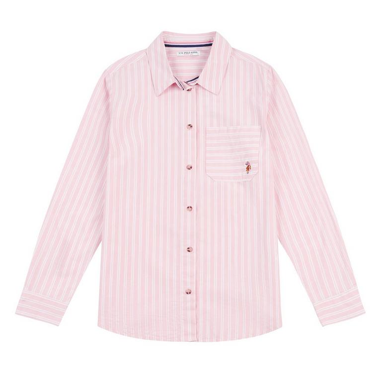 Peachskin - embroidered-logo ribbed-edge polo shirt - Striped Shirt - 1