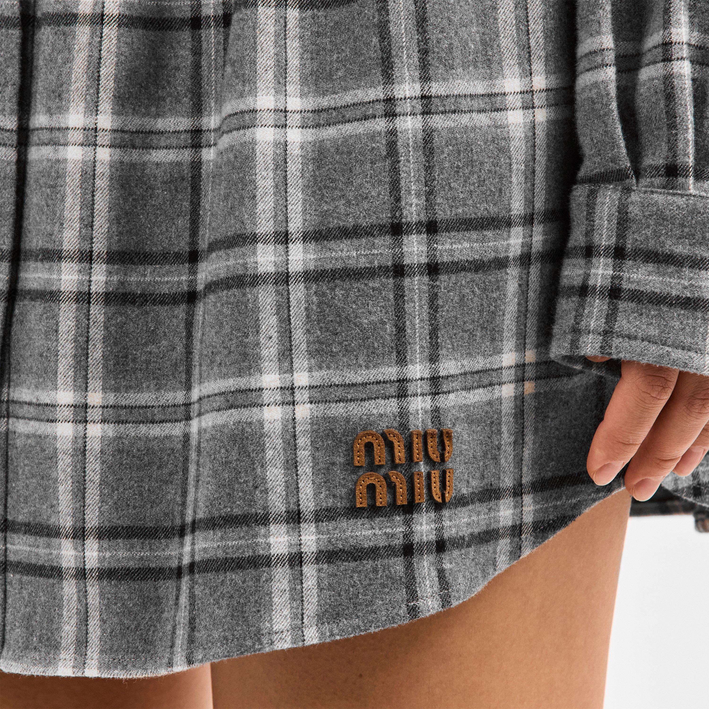Ardesia - Miu Miu - Women's Flannel Mini Skirt - 5