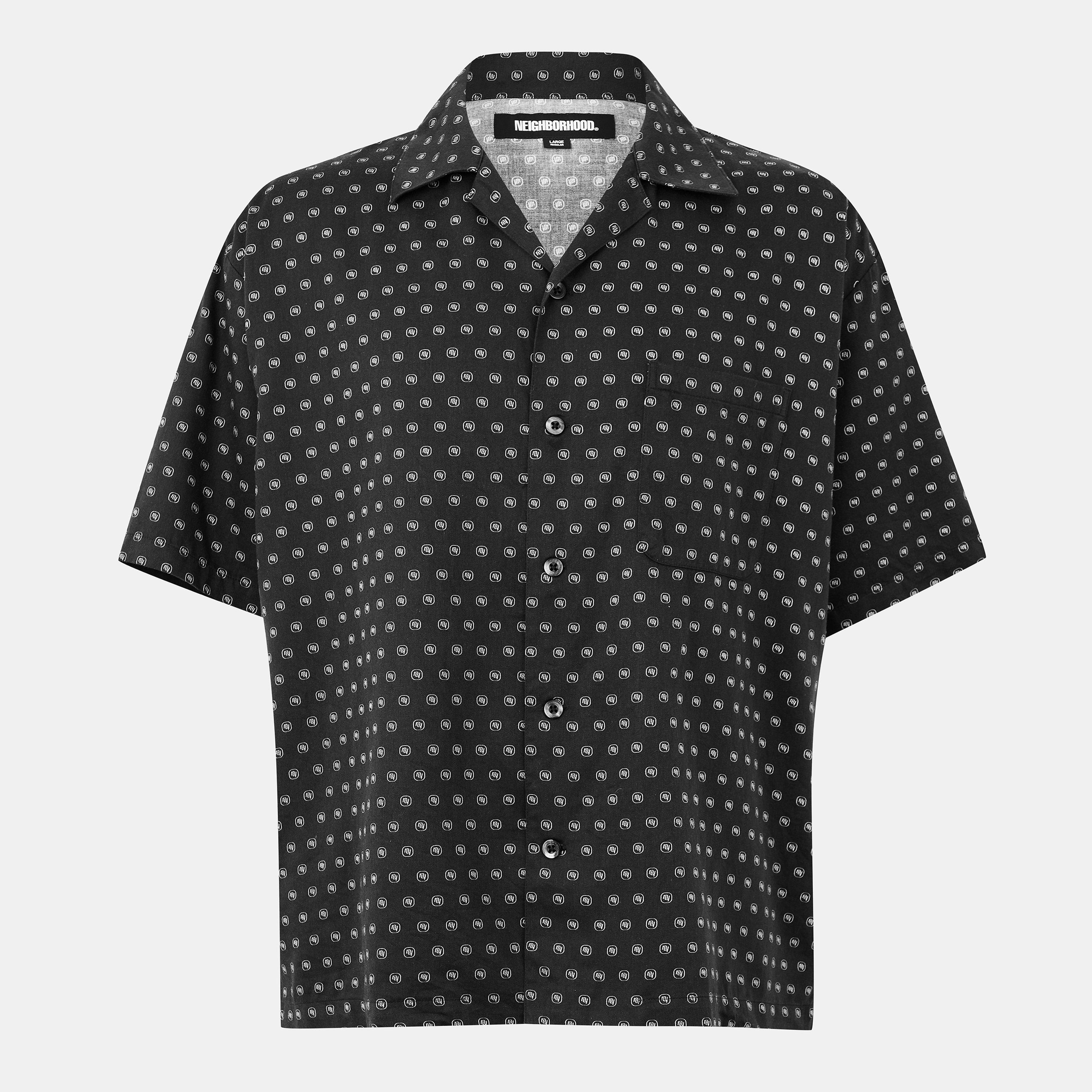 Black - Neighborhood - Men's Monogram Short Sleeve Bowling Shirt - 1