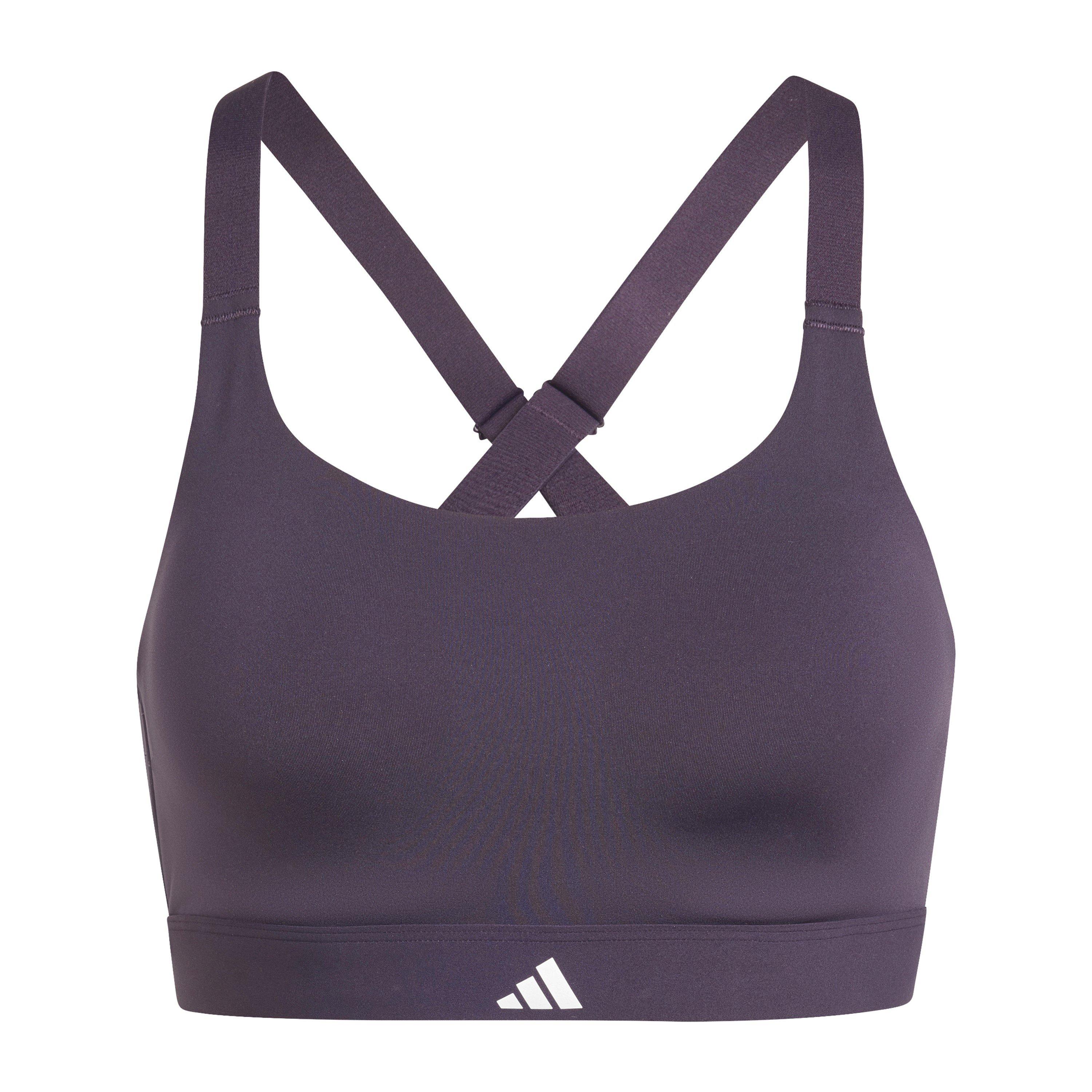 Adidas Women's Tlrdim Luxe Non Wired High Impact Sports Bra - Purple - XSEG